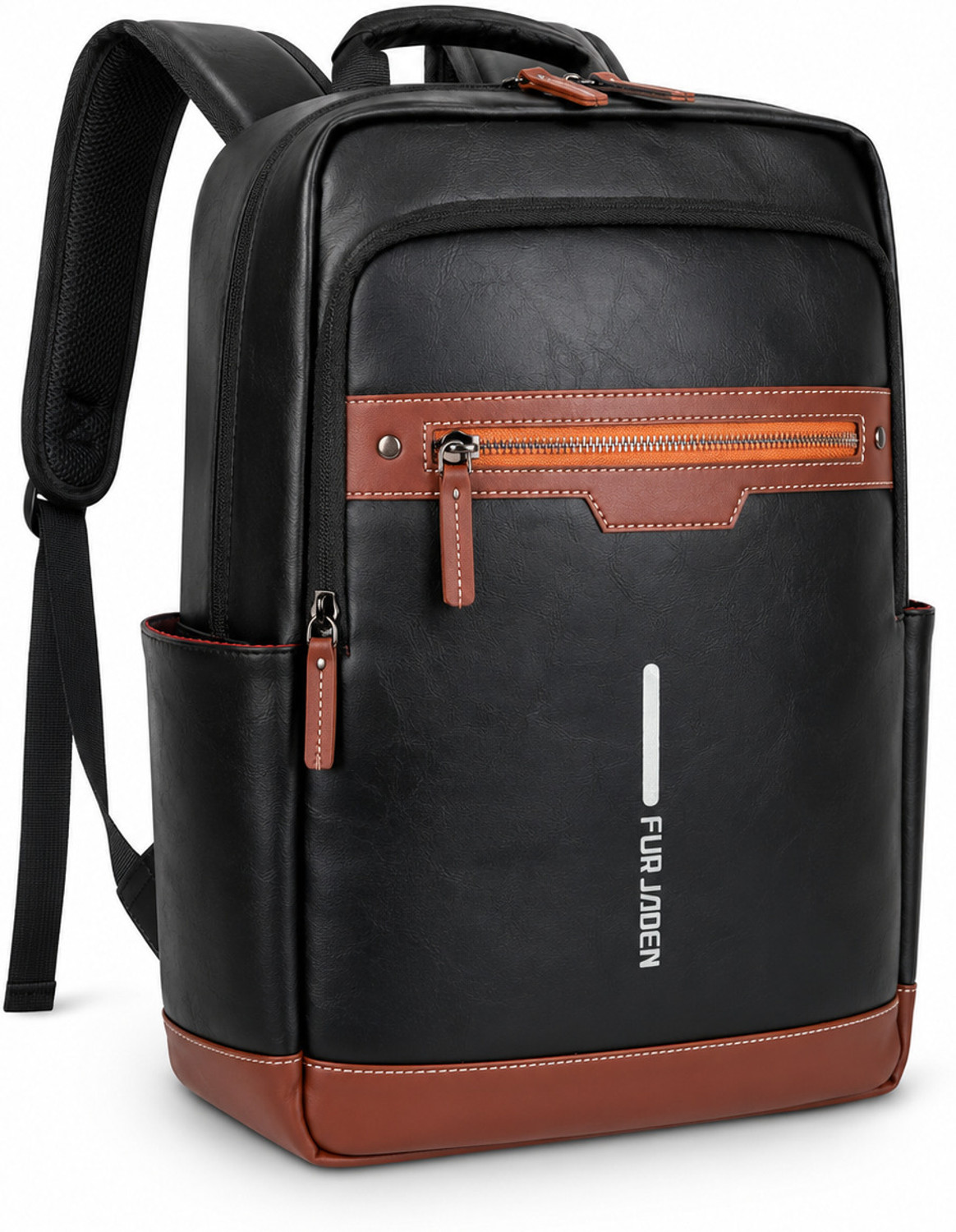 Image of FUR JADEN Vegan Leather Premium Bag with 15.6 Inch Laptop Compartment 25 L Laptop Backpack