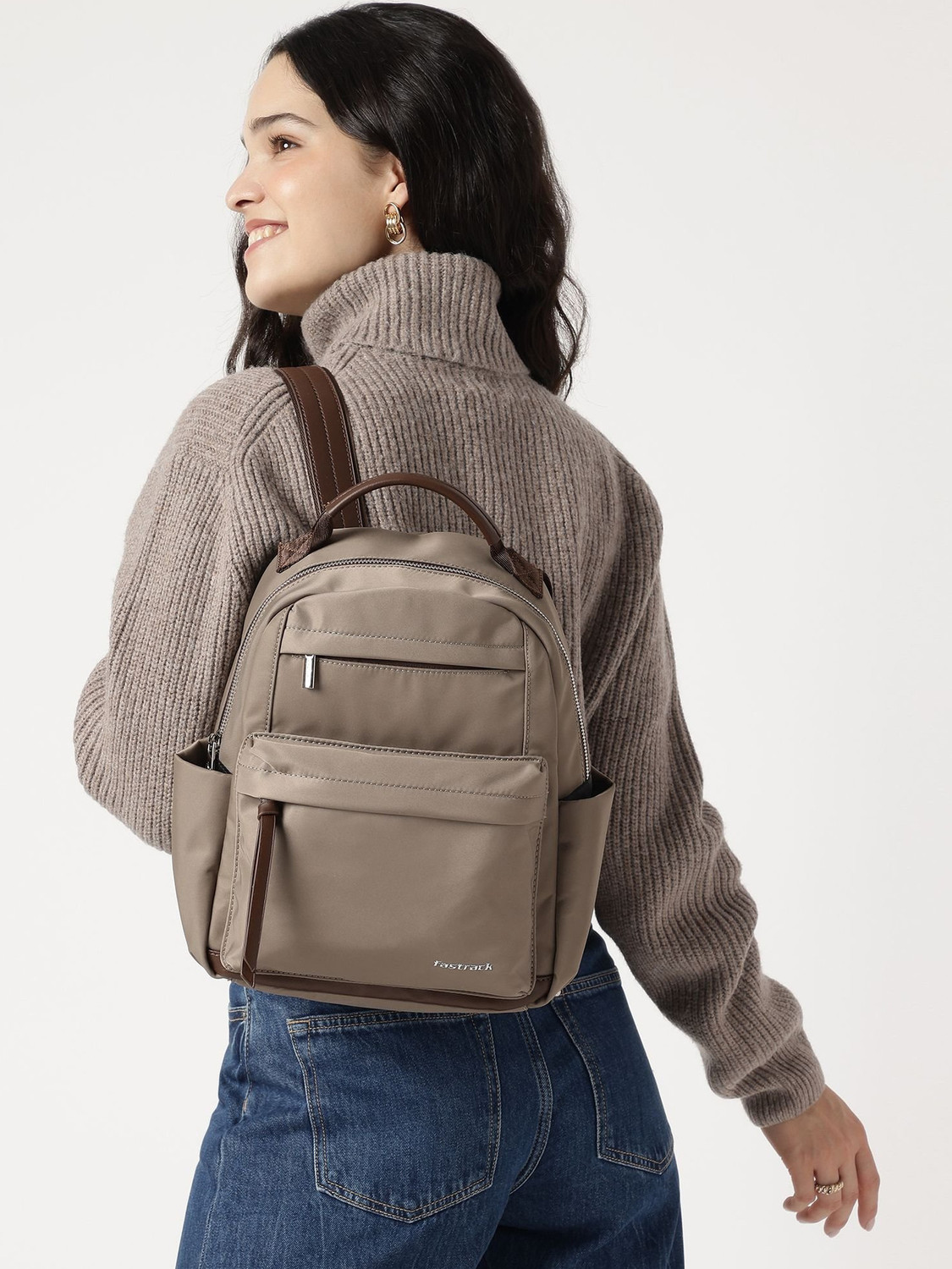 Image of Fastrack 8.66 L Backpack Urban Drift Nylon Backpack (Brown)