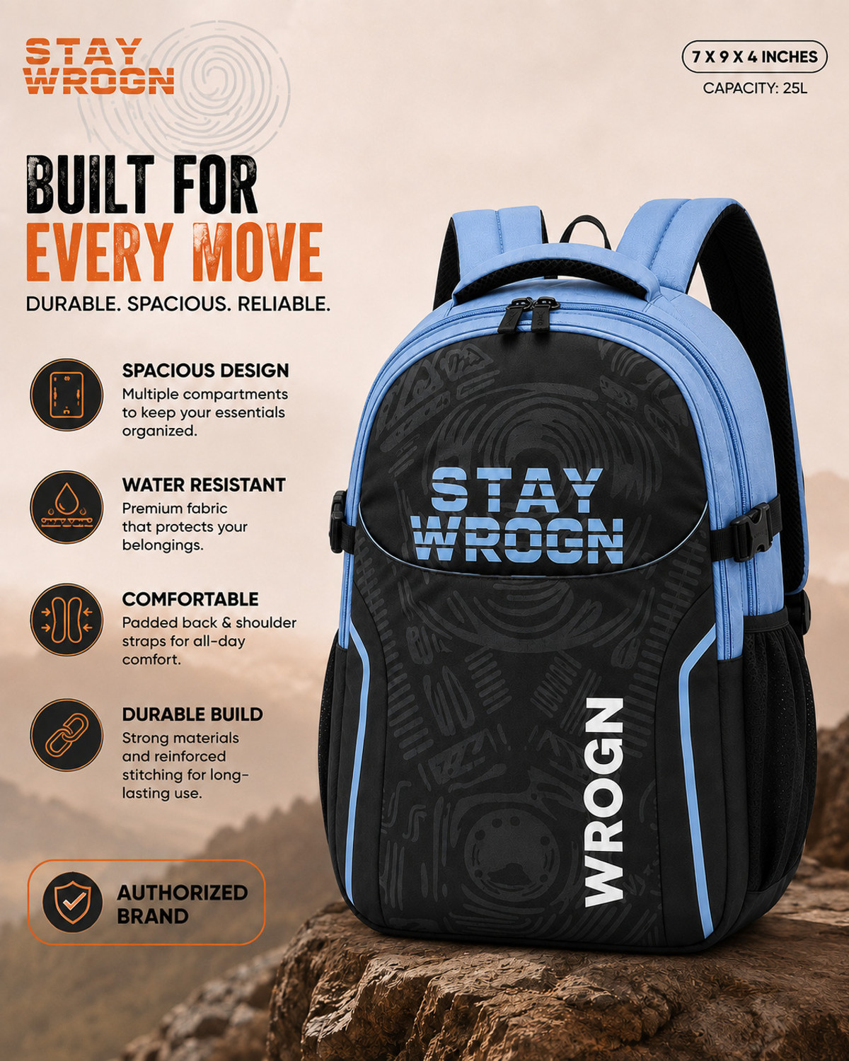 Image of WROGN Large 45 L Laptop Backpack Unisex Flux Rain Cover (Green) 45 L Backpack
