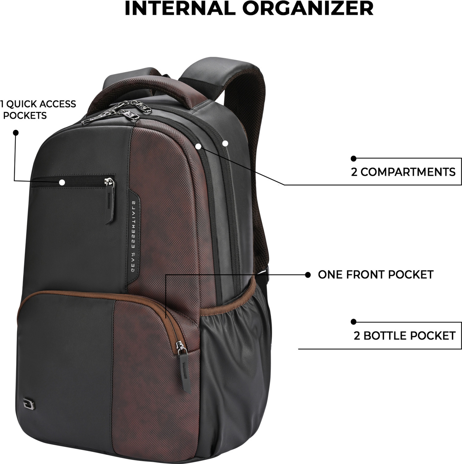 Image of Gear VINTAGE 2 FAUX LEATHER (WITHOUT ANTITHEFT) LAPTOP BACKPACK 34 L Laptop Backpack