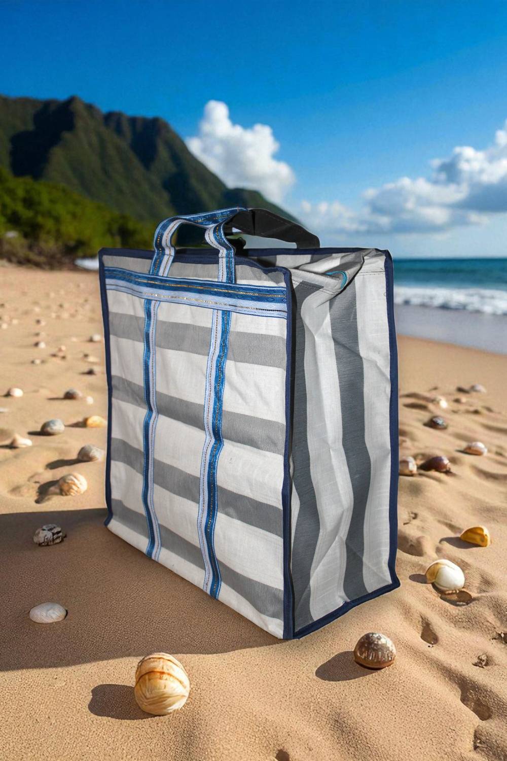 asianbagsindustry Stylish Multipurpose Striped Tote Bag – 18” x 18” x 9” Waterproof Multipurpose Bag