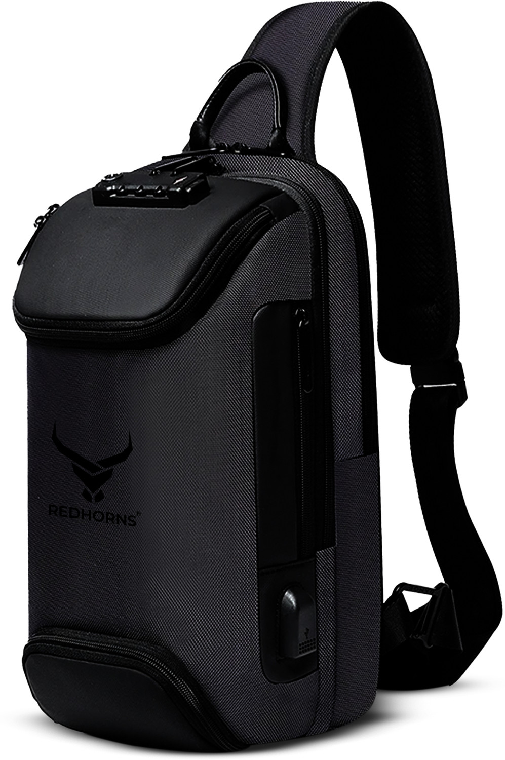 Image of REDHORNS Waterproof Crossbody Chest Bag for Men & Women with USB Charging Port Travel Waterproof Sling Bag