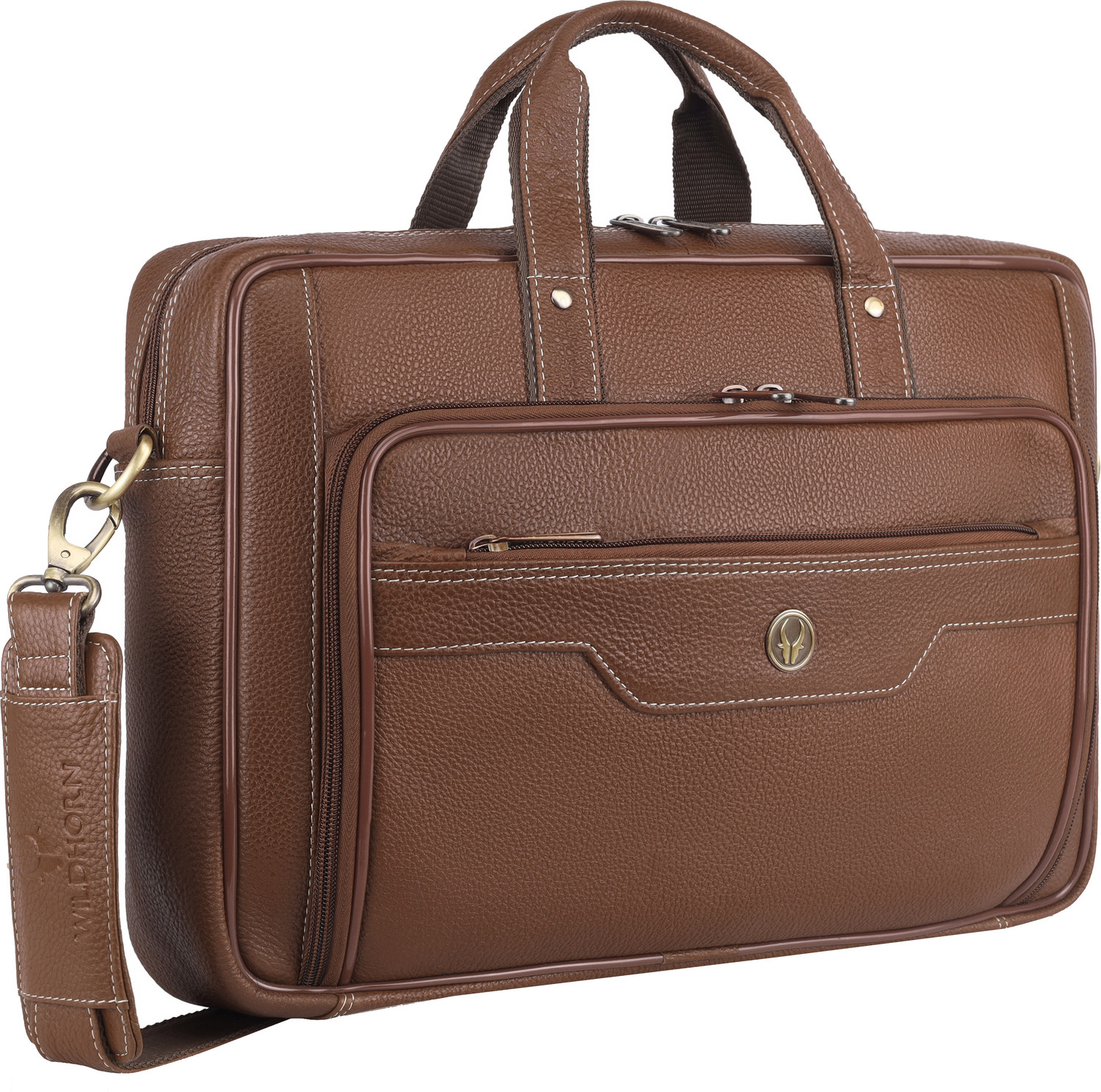 Image of WILDHORN Genuine Leather Laptop Messenger Bag for Men Messenger Bag