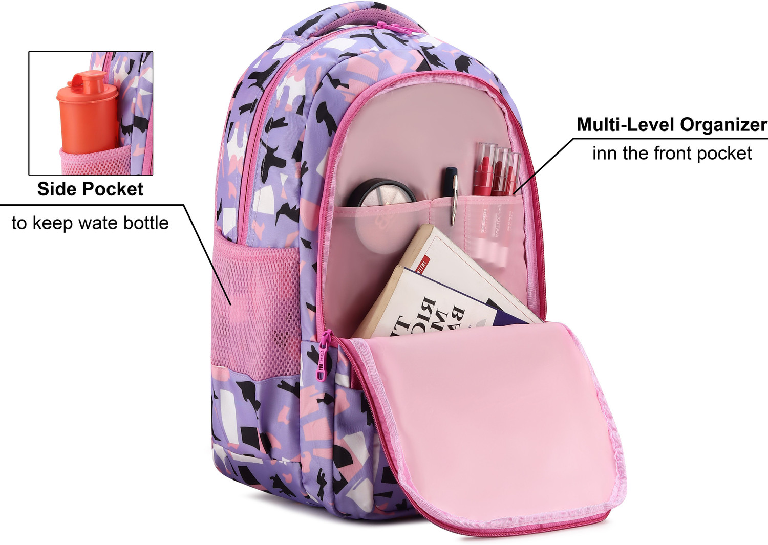 Image of Cluci New Stylish Trendy School BagTution Bag College Waterproof Backpack Girls&Women Waterproof School Bag