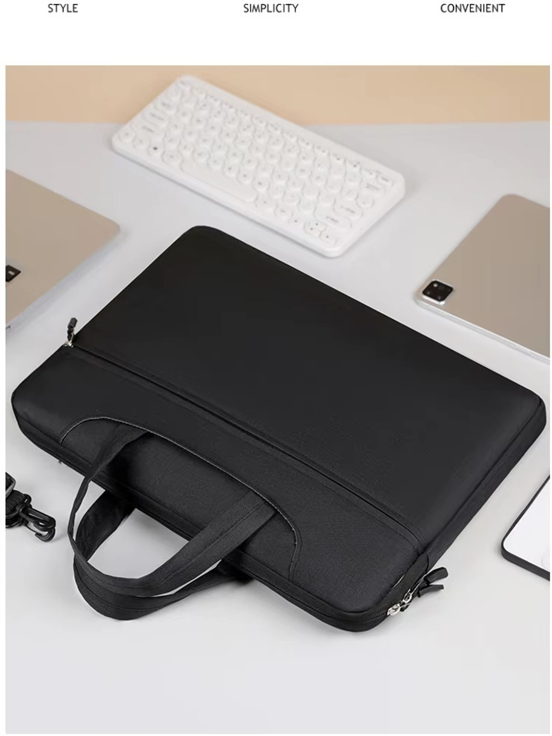 Image of Saco 13-14 inch Laptop Sleeve Bag, Traveling Briefcase Handle Bag with Extra Pocket Waterproof Laptop Sleeve /Cover