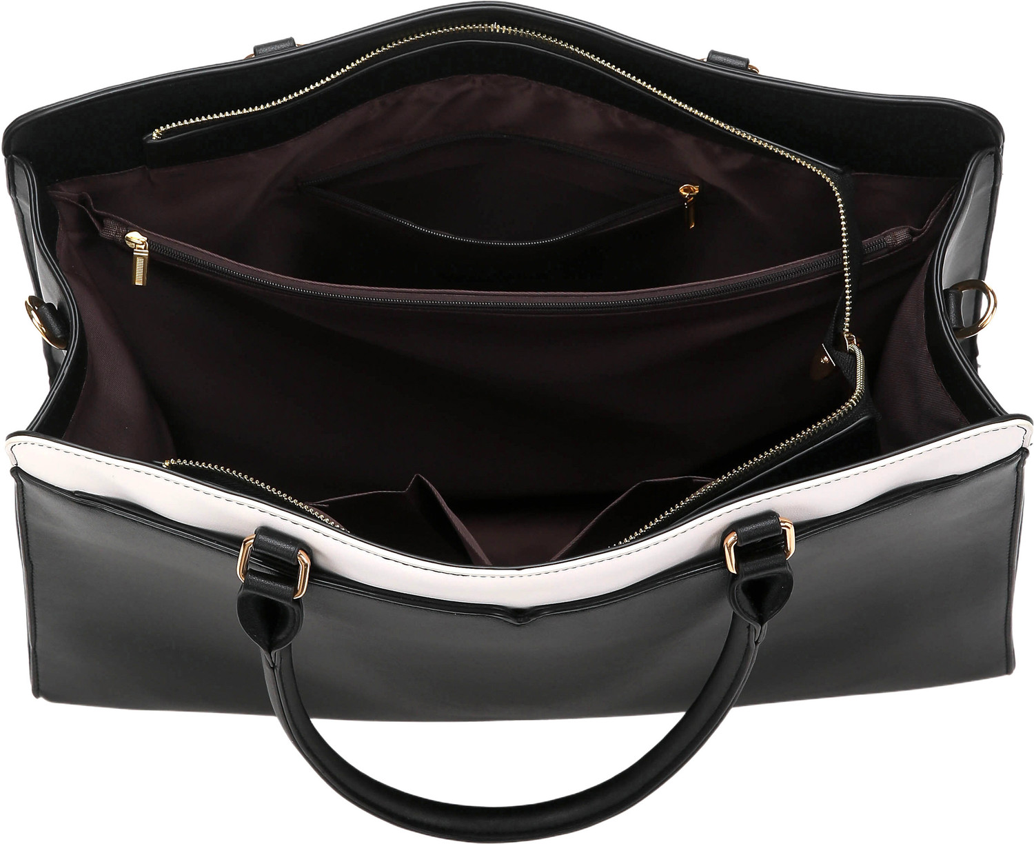 Image of Diva Dale Black, White Tote Stylish Trendy Premium Office Tote 17 Inch Laptop