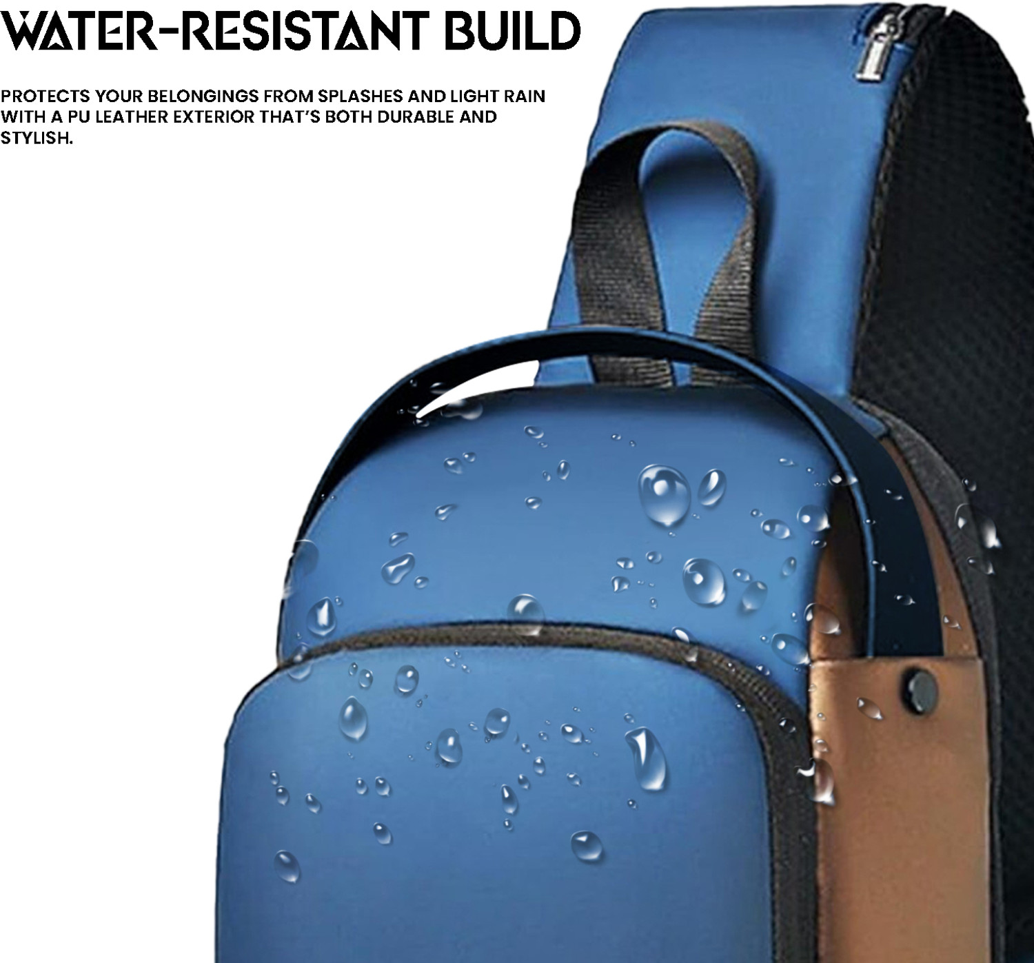 Image of REDHORNS Waterproof Crossbody Chest Bag for Men & Women with USB Charging Port Sling Bag Waterproof Sling Bag