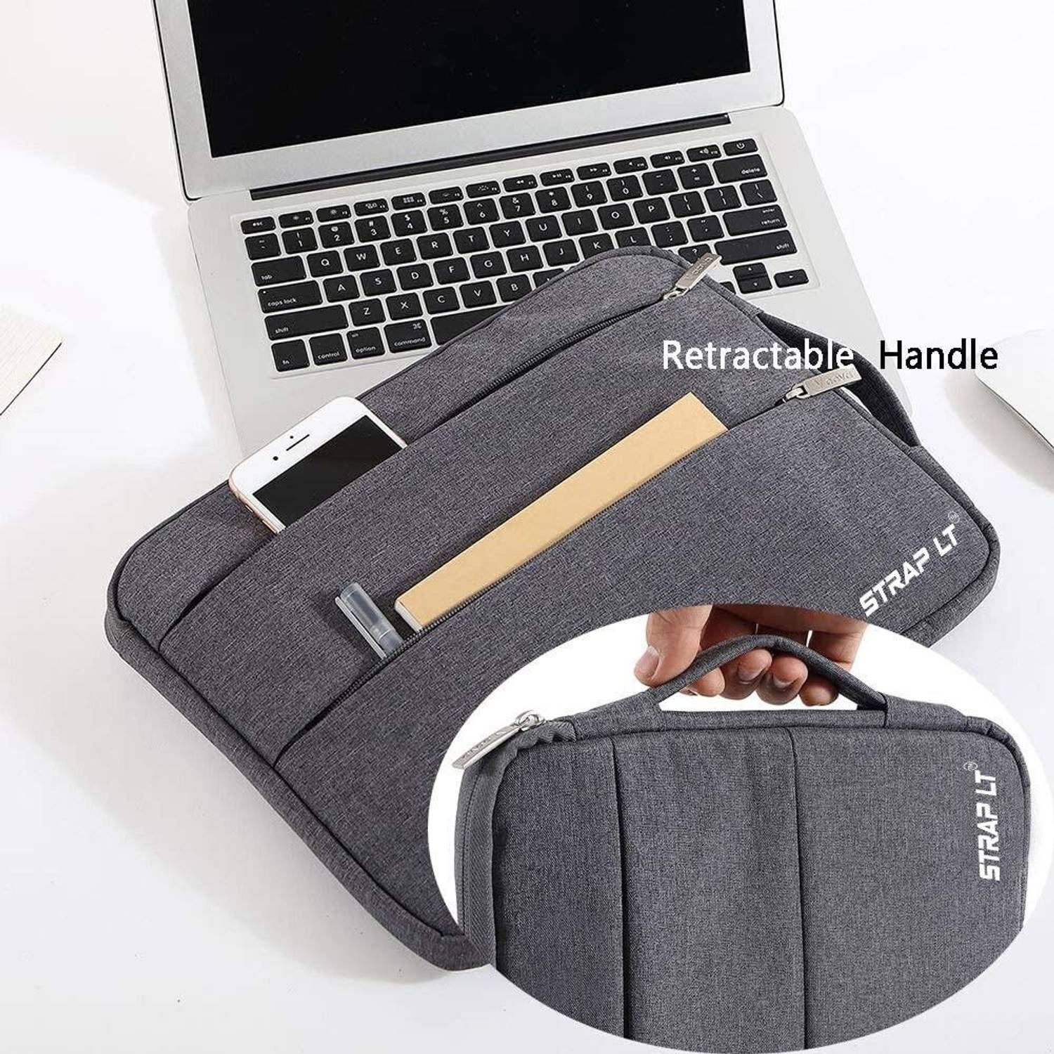 Straplt 13.6-14 Inch Laptop Sleeve, Grey - Image 4