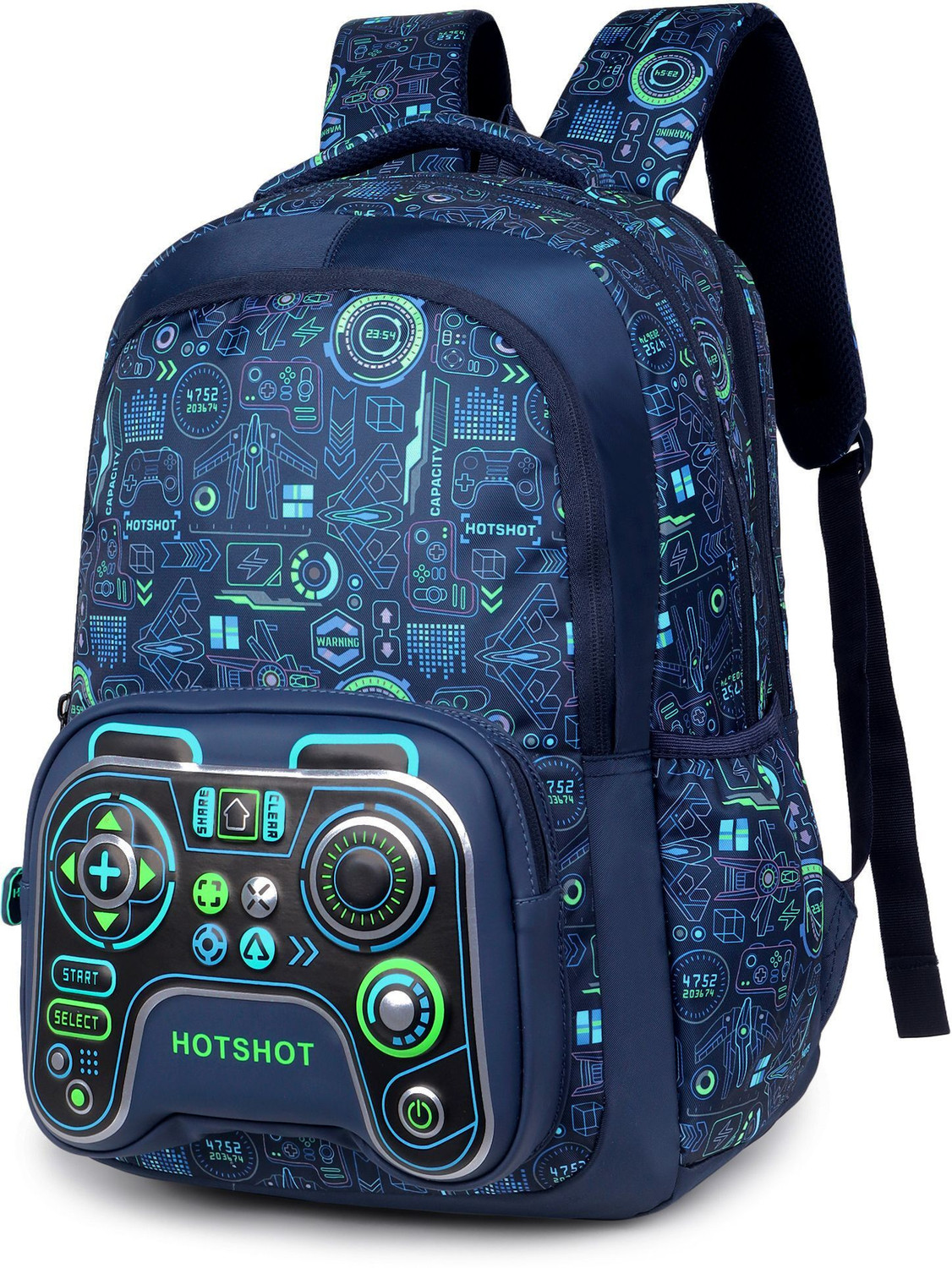 Image of HOT SHOT BY HOTSHOT GAMER 1446|SCHOOL BAG|TUTUION BAG|KIDS BAG|FOR BOYS&GIRLS School Bag (Dark Blue, 32 L)