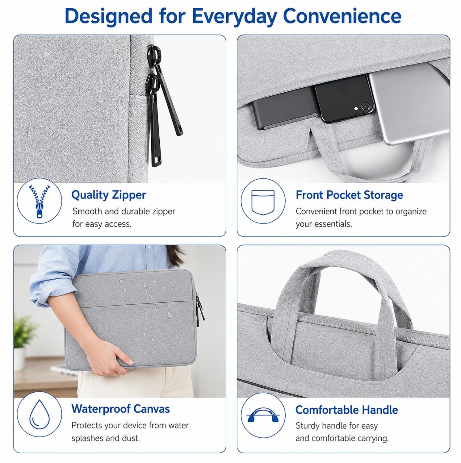 Image of Dezivo Laptop Bag Sleeve for 13.6 Inch Laptop Case Cover Pro, Laptop Bag (DE185) Waterproof Laptop Sleeve /Cover
