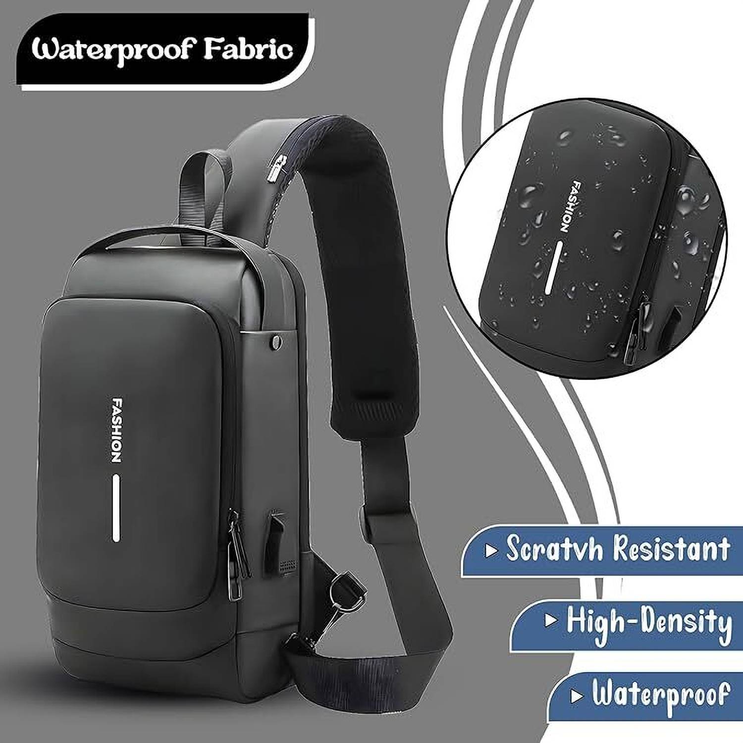 LIFE INDIA 2025 Fashion Waterproof USB Men CrossBody Sling Bag Anti Theft Chest Shoulder 15 L Laptop Backpack