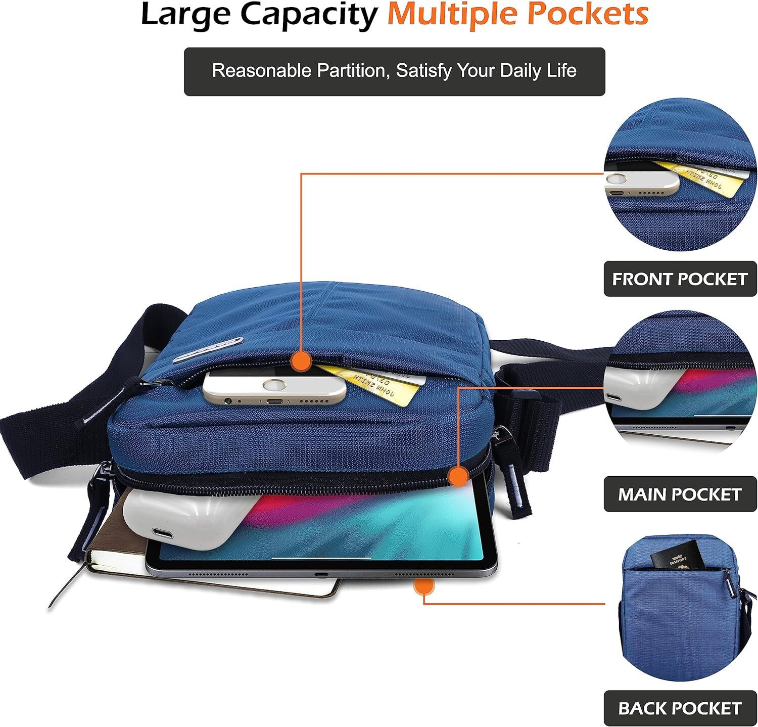 Image of IMPEX Men Sling Bag for Travelling /Casual use Waterproof Sling Bag