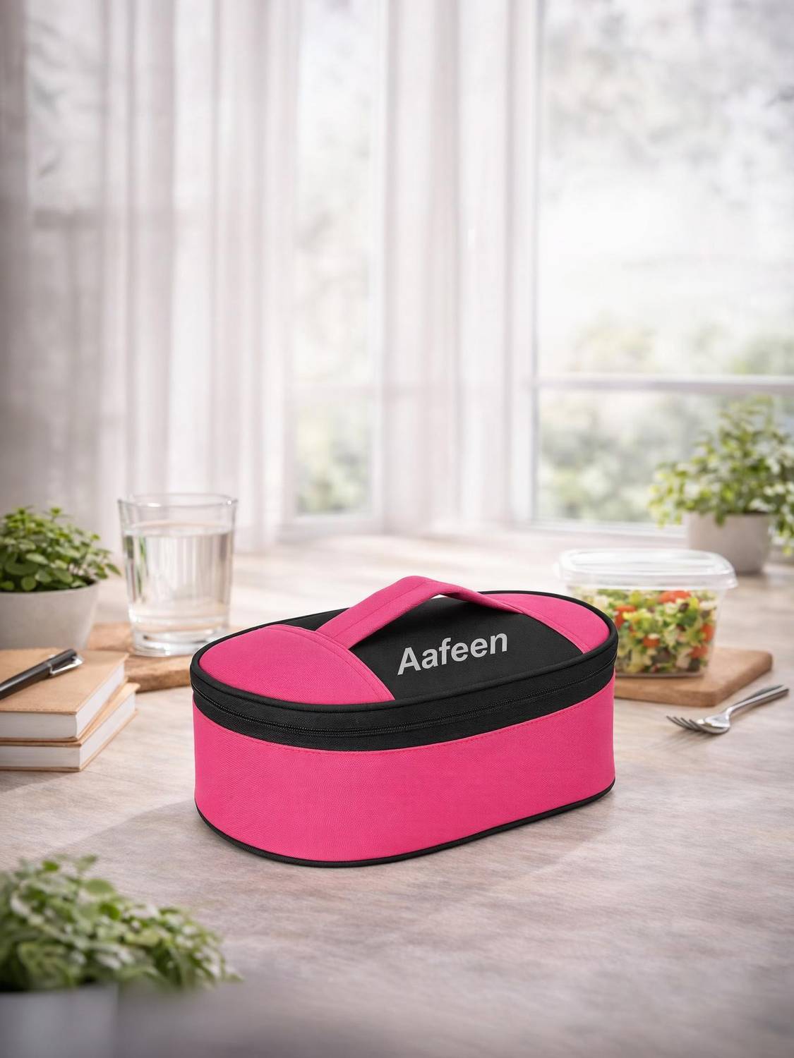 Aafeen Lunch Tiffin Cover for Office, School Kids(Pink) Waterproof Lunch Bag