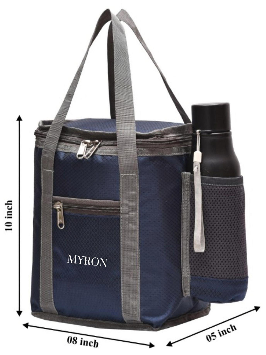 Image of Myron Lunch Tiffin beg Insulated Lunch /Tiffin Bag for school, college, office, picnic men & women Waterproof Lunch Bag (Blue, 8 L)