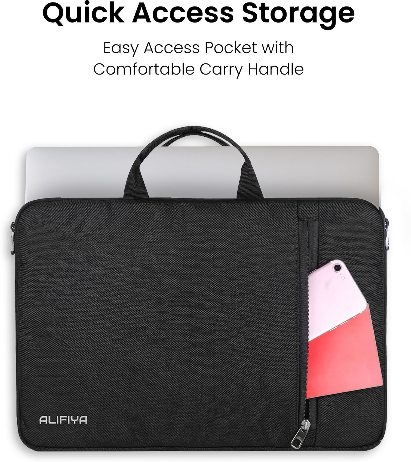 Image of Alifiya Macbook Bag Case with Handle & Charger Pouch for Men and Women Laptop Sleeve /Cover