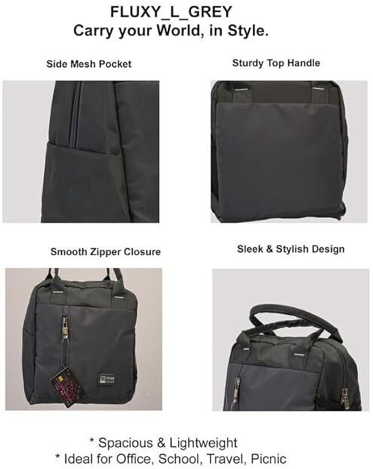 Image of Viras FLUXY Big Lunch Bag |Spacious, Durable, Leakproof, Reusable Waterproof Lunch Bag Waterproof Lunch Bag