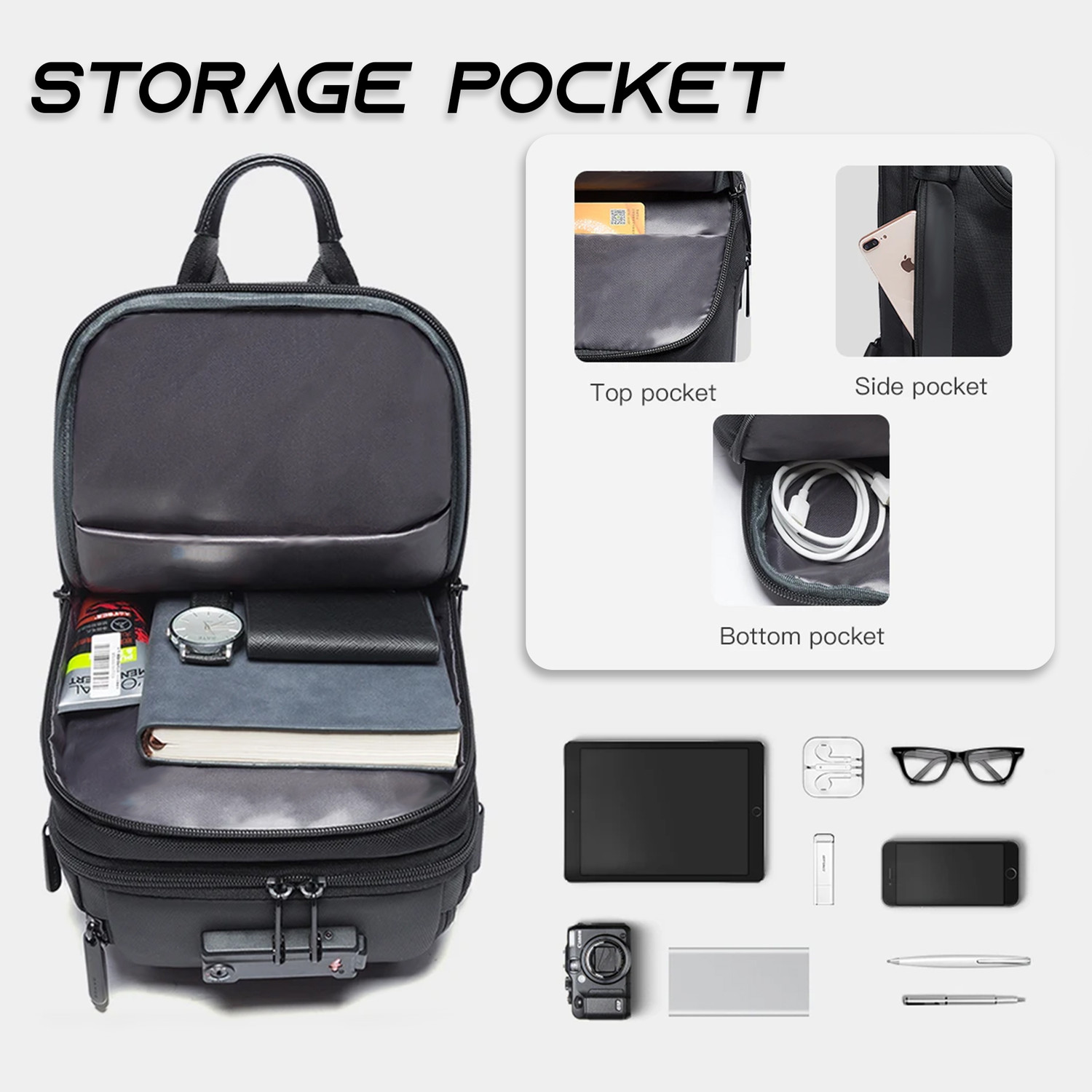 Image of REDHORNS Waterproof Crossbody Chest Bag for Men & Women with USB Charging Port Travel Waterproof Sling Bag