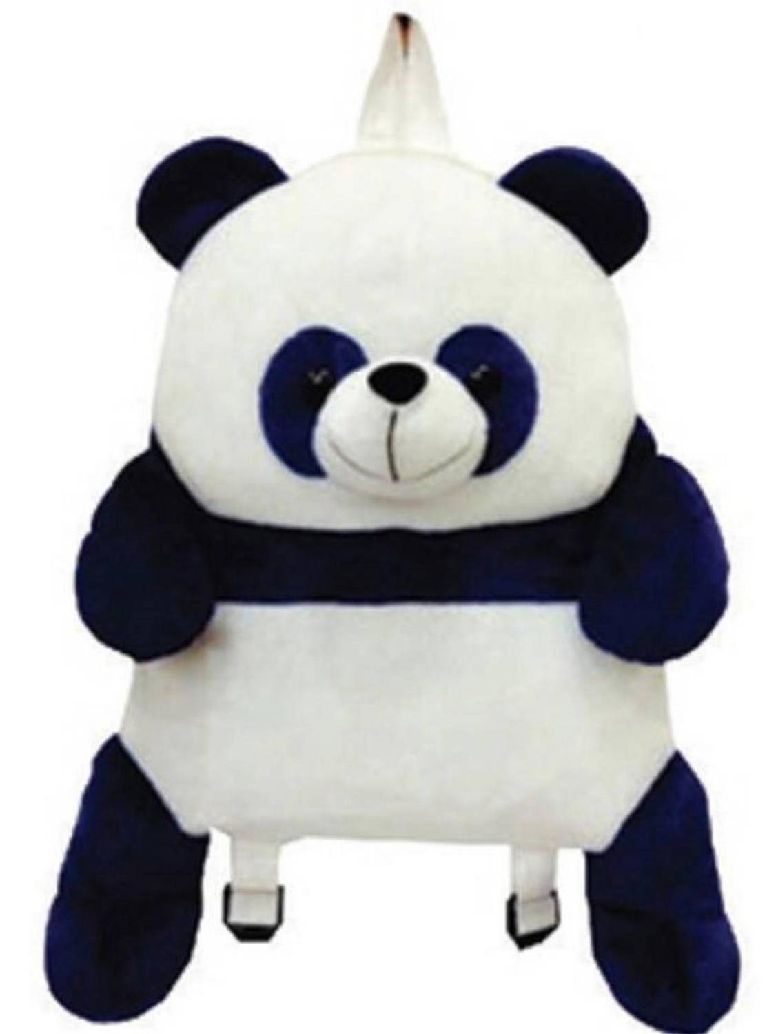 ASHIRWAD Soft Velvet Cute Panda Bag (13 Inch) Black & White School Bag