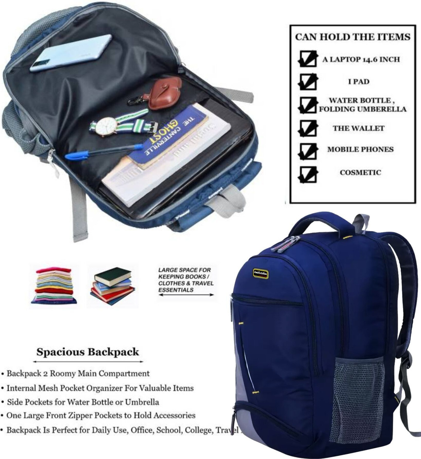 Image of SBCOLLECTION School Bag for Class 4th to 10th Standard Tuition School College All Day Use 29 L Backpack