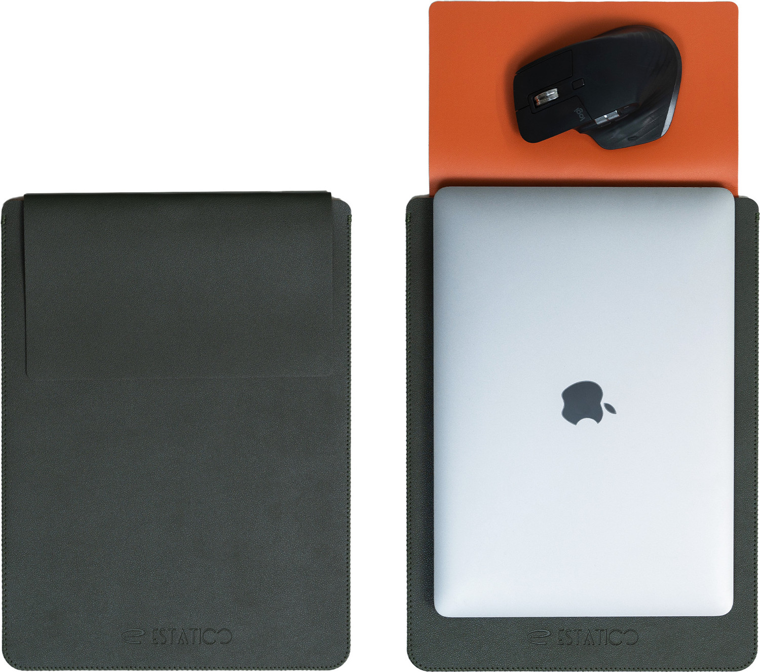 Image of ESTATICO 2 in 1 PU Leather Sleeve, Desk Mat & Mouse Pad Laptop Sleeve Laptop Sleeve /Cover