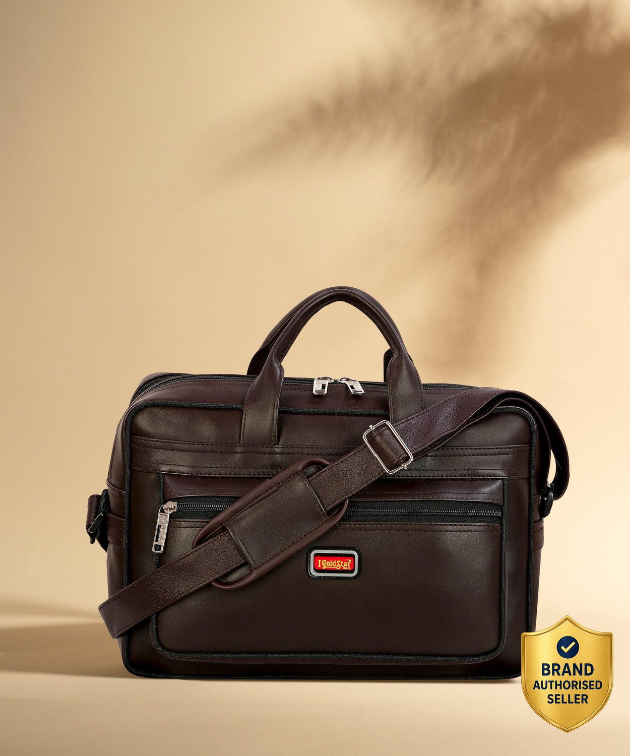 Image of Goldstar Vegan Leather Messenger bags for Men Women | 15.6 inch laptop bag File crossbody shoulder bag men |office bag for men |Shoulder Messenger Sling Bag Men Travel | Corporate Office Beg |Corporate Executive Gift Item Men. Men Tan Messenger Bag - Extra Spacious Waterproof Messenger Bag