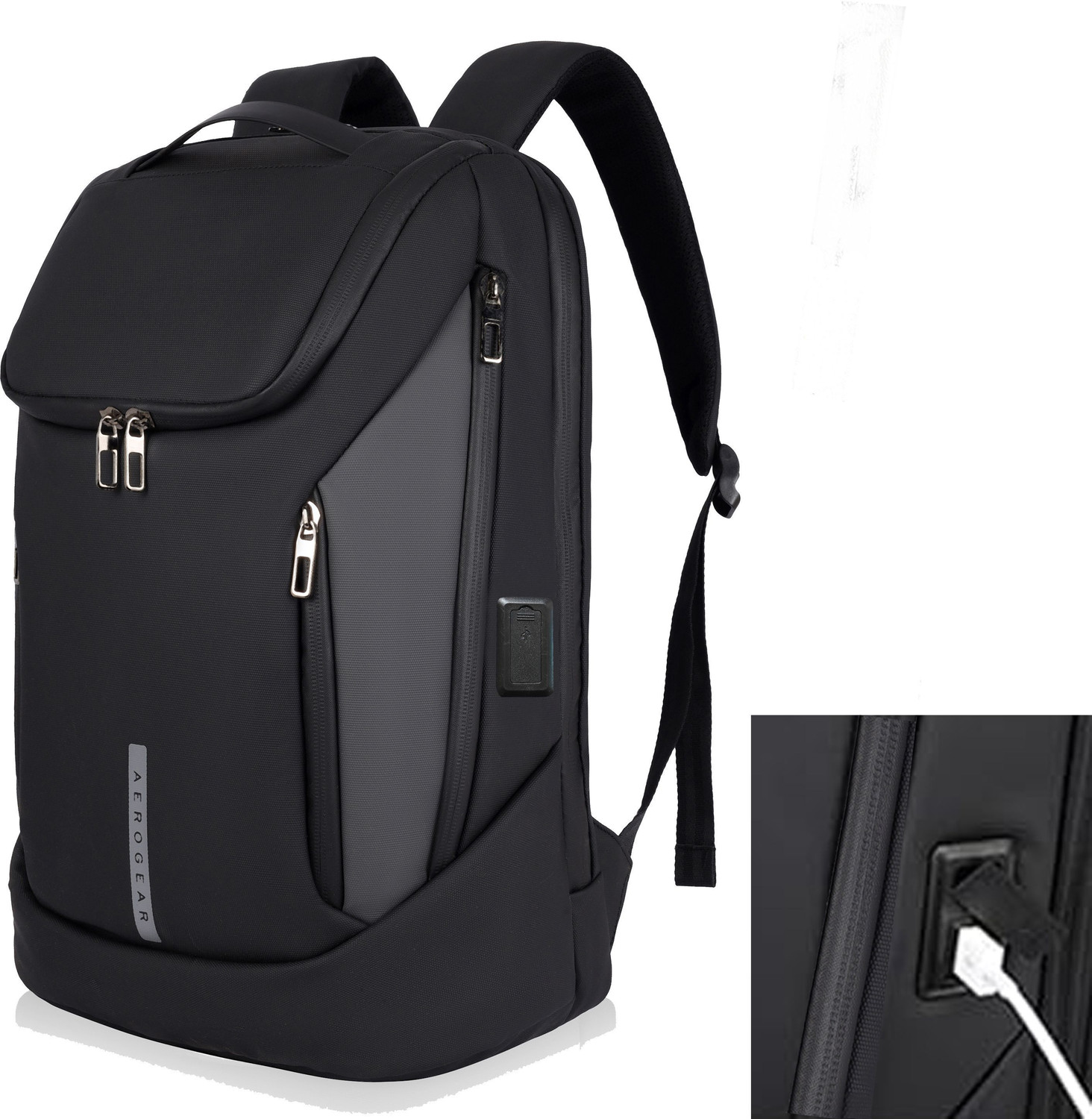 Image of aerogear Professional Business Laptop Backpack for Office & Travel With USB Port Waterproof Backpack