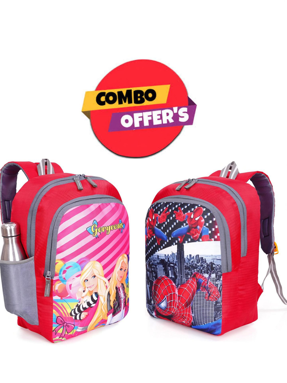 Image of Myron Combo (pack of 2) kids 16X11 for nursery /Lkg /Ukg lightweight Waterproof School Bag