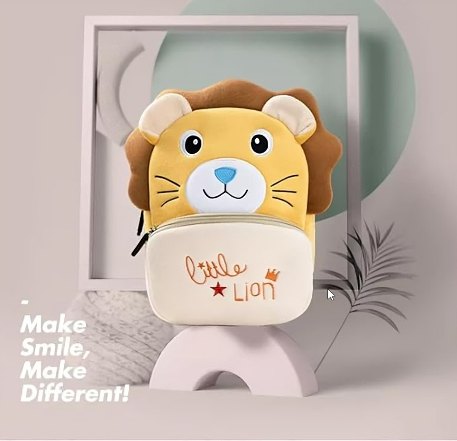 Image of Dufort Kids Soft Plush Lion Cartoon Toddler School Bag For(1 To 5 Years) Backpack