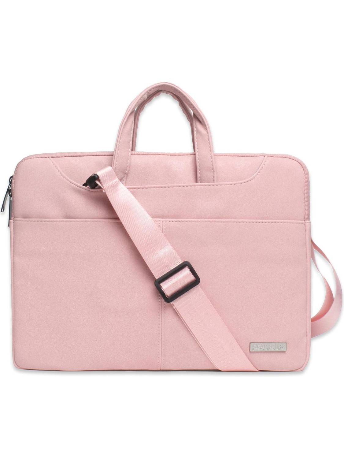 Probus 13.3 Inch Premium Suede Leather Laptop Bag - (Pink, 13.3 inch) Laptop Sleeve/Cover