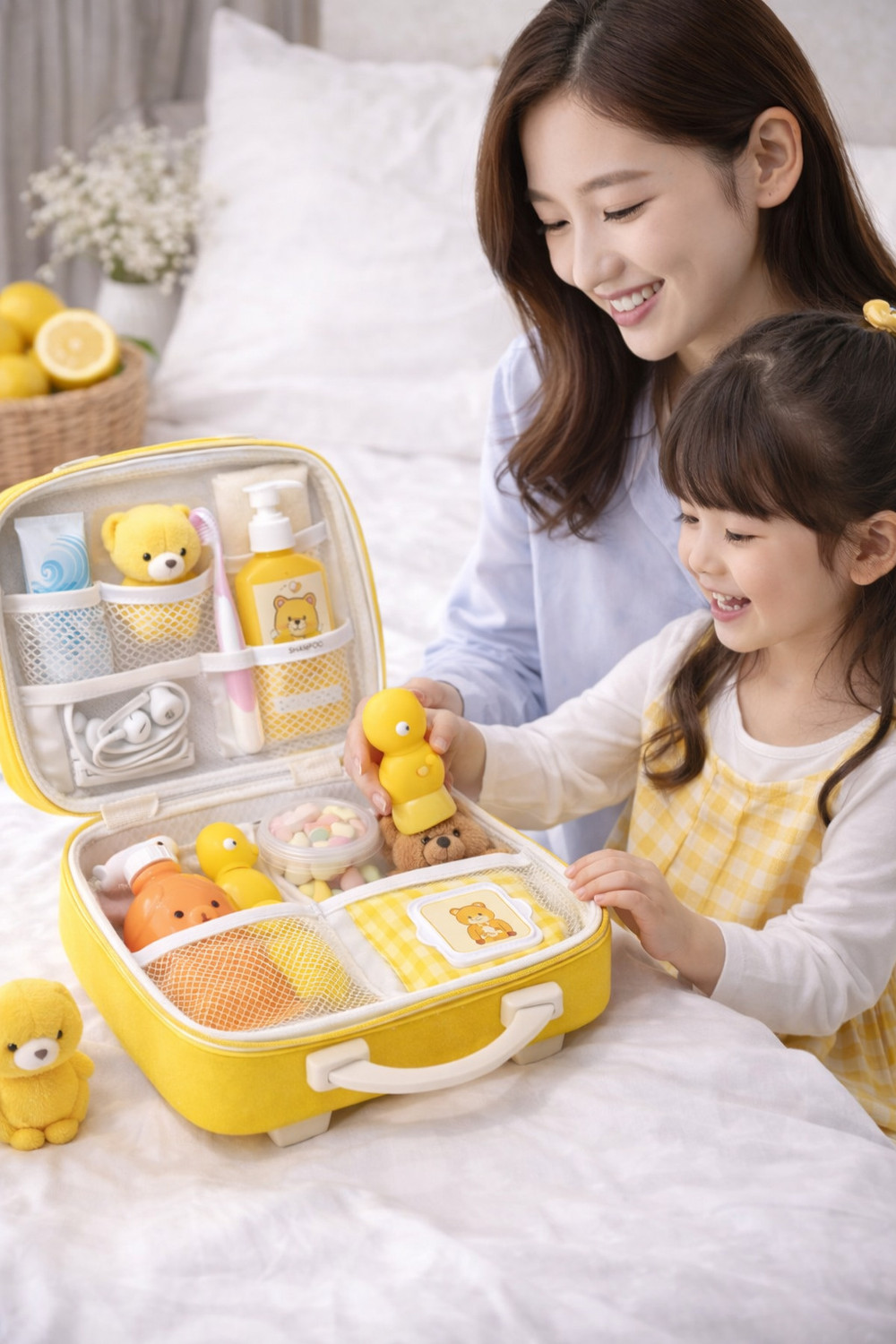 Image of ENNCOZY Kitty Hard- shell Mini Vanity /Travel Case- Waterproof (31x15x5 cm) Waterproof Multipurpose Bag