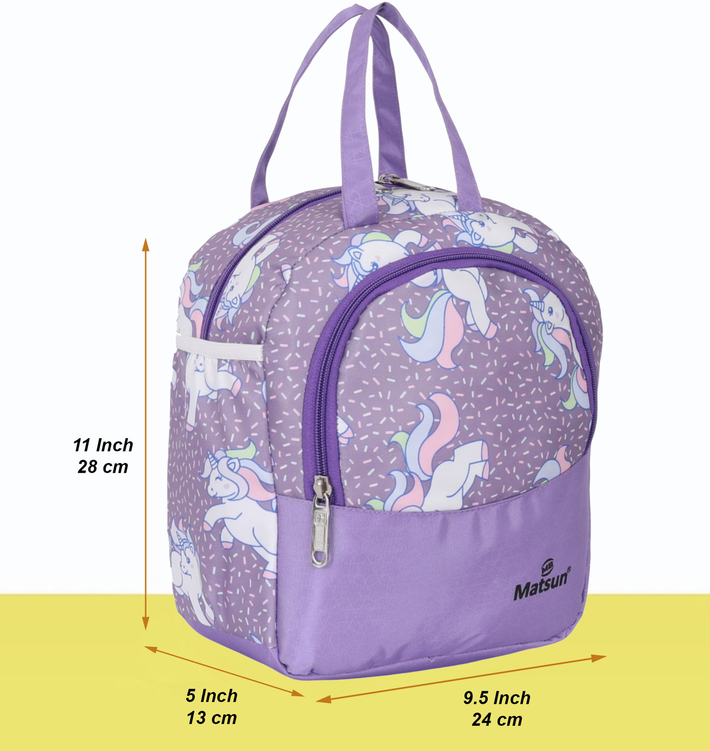 Image of Matsun Unisex Kids Printed Tiffin Bag | Insulated | Protects from Spills & Leakage Waterproof Lunch Bag (Multicolor, 8 L)