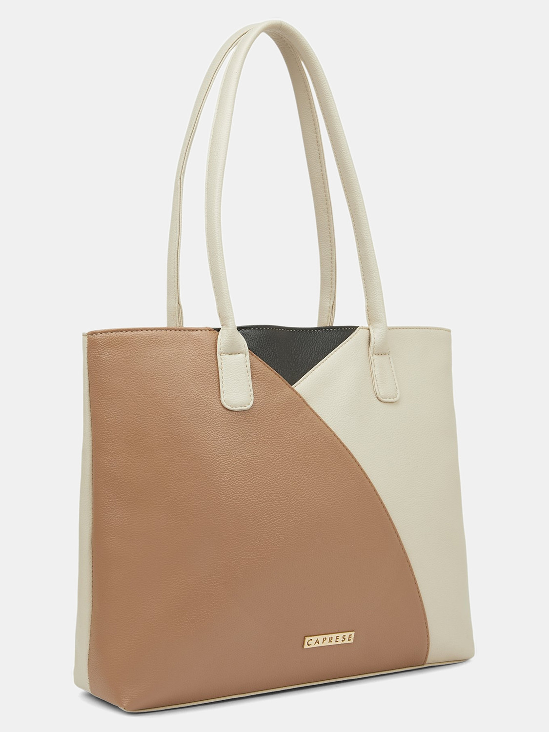 Image of Caprese Toby Laptop Compatible Tote Large Dark Beige Bag for Women Shoulder Bag