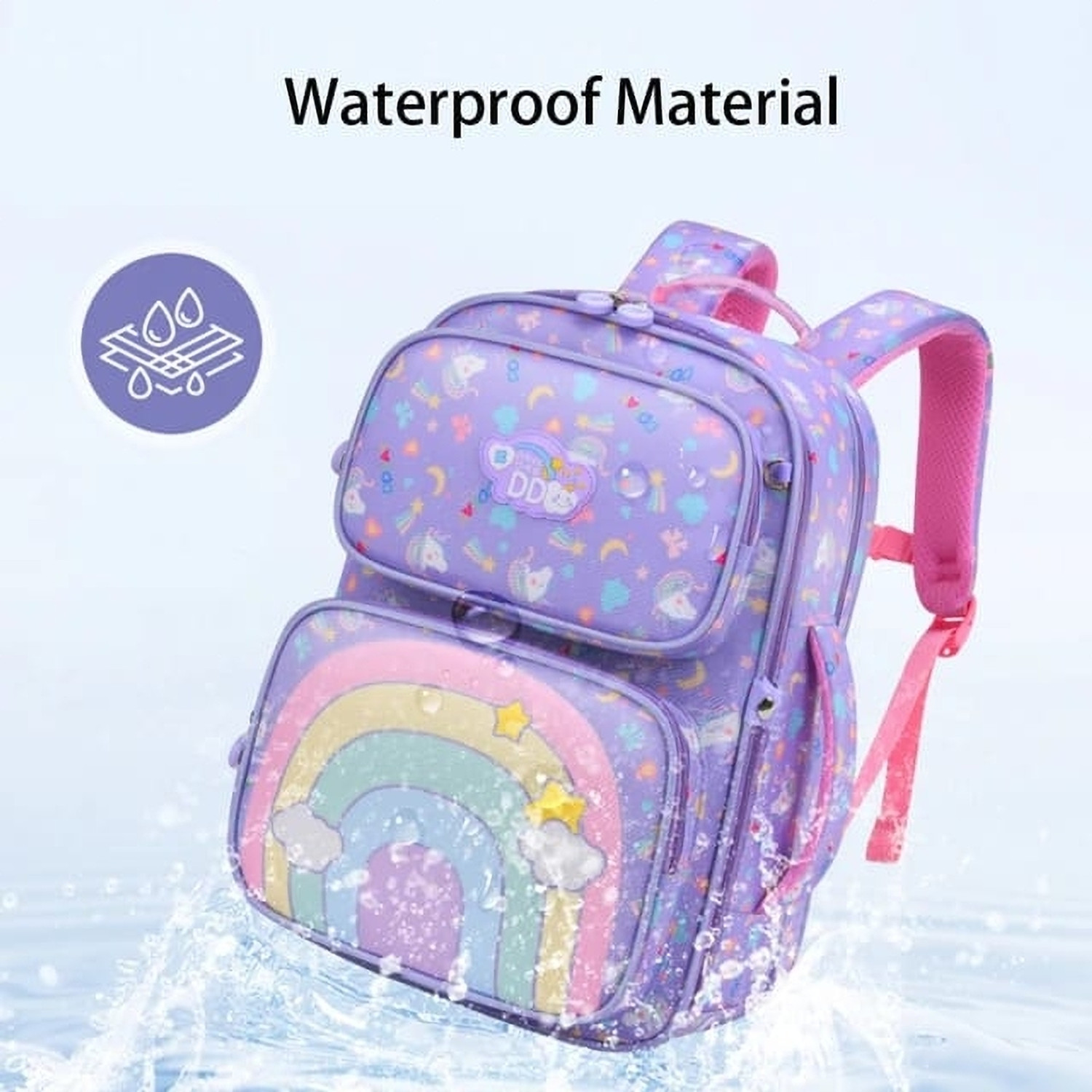 Image of Adoere school bag for girls Cute princess design backpack 20L Waterproof Backpack
