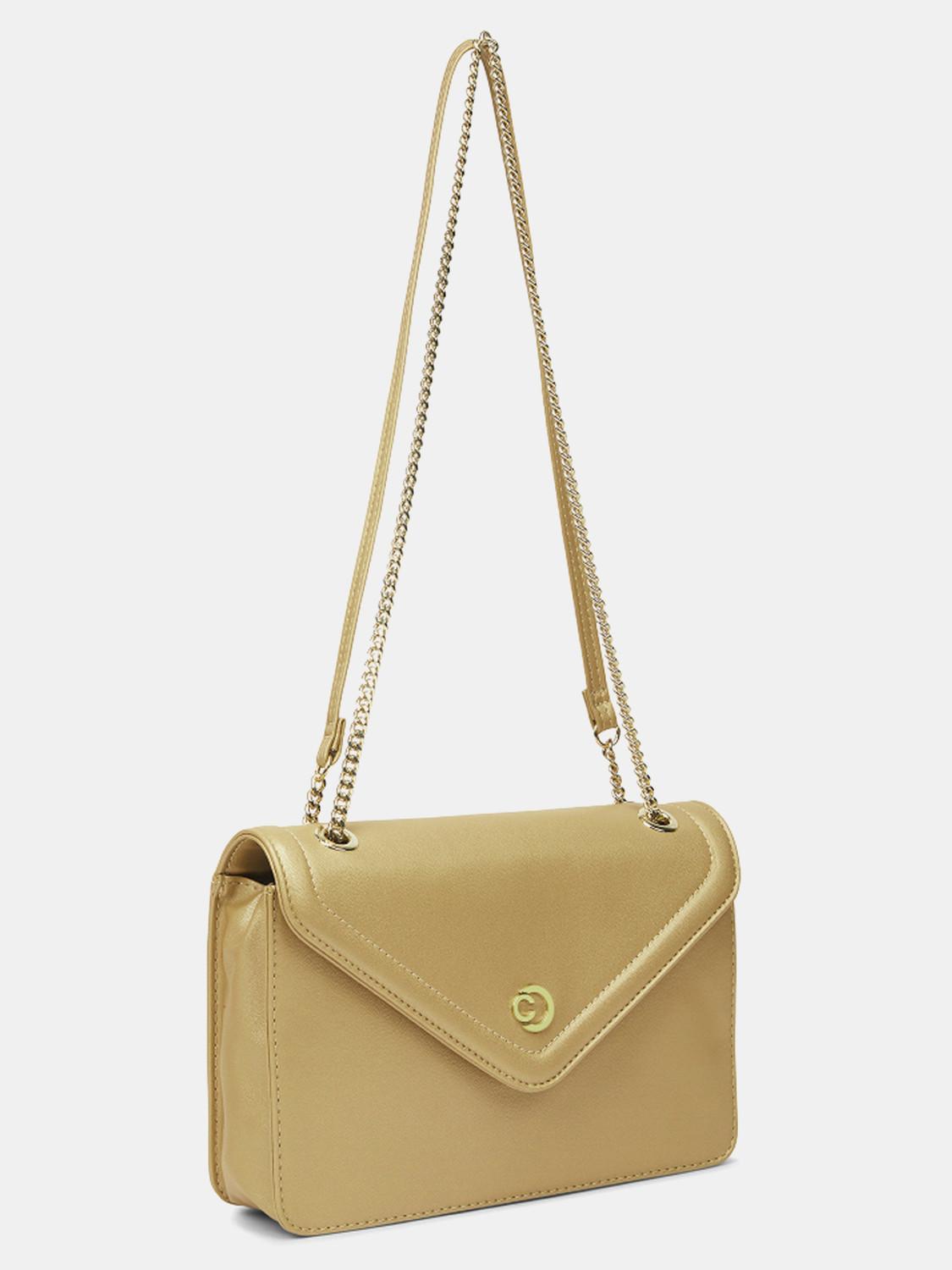 Image of Caprese Rory Sling Medium Metallic Gold Bag for Women Sling Bag