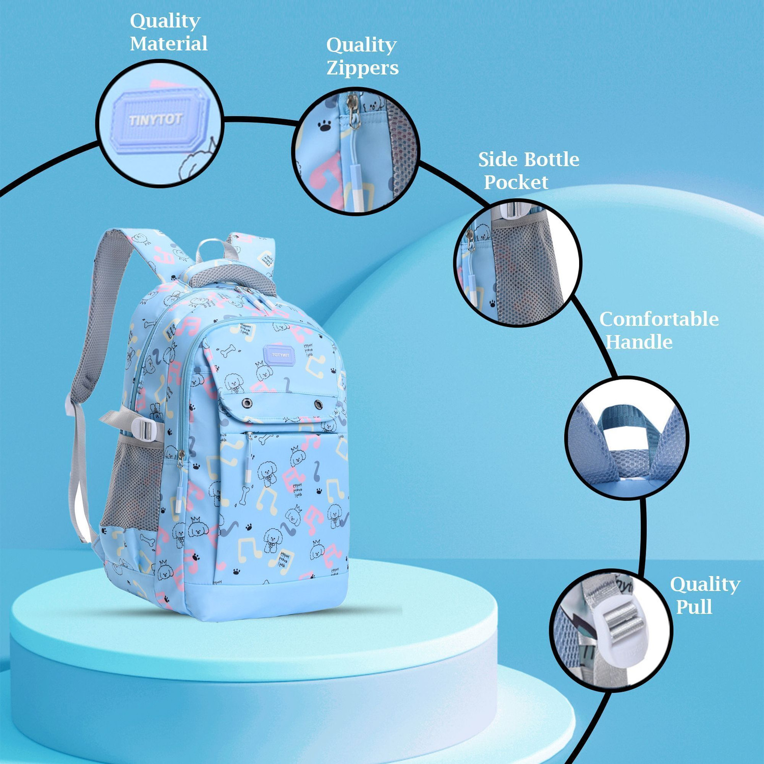 Image of Tinytot SB228 02 Large, 20 Inches, School Collage Backpack for Boys Girls Men & Women Waterproof School Bag