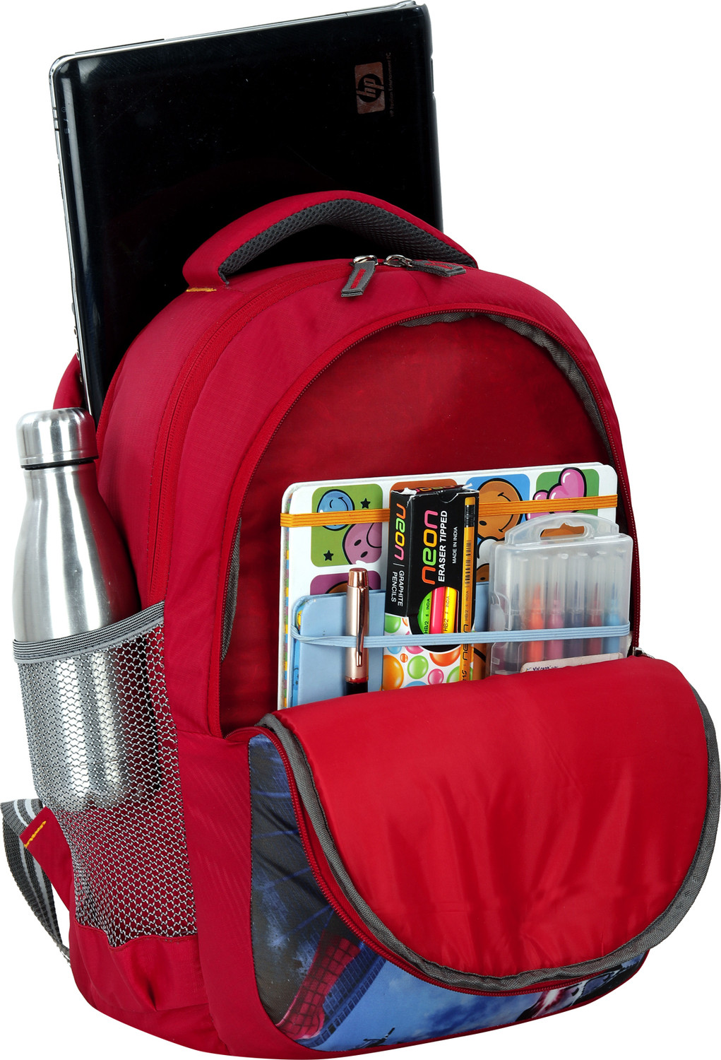 Image of Black Bag Spiderman 47cm school bag for1st /2nd & 3rd class Lighteight for Boys & Girls Waterproof Backpack (Red, 35 L)