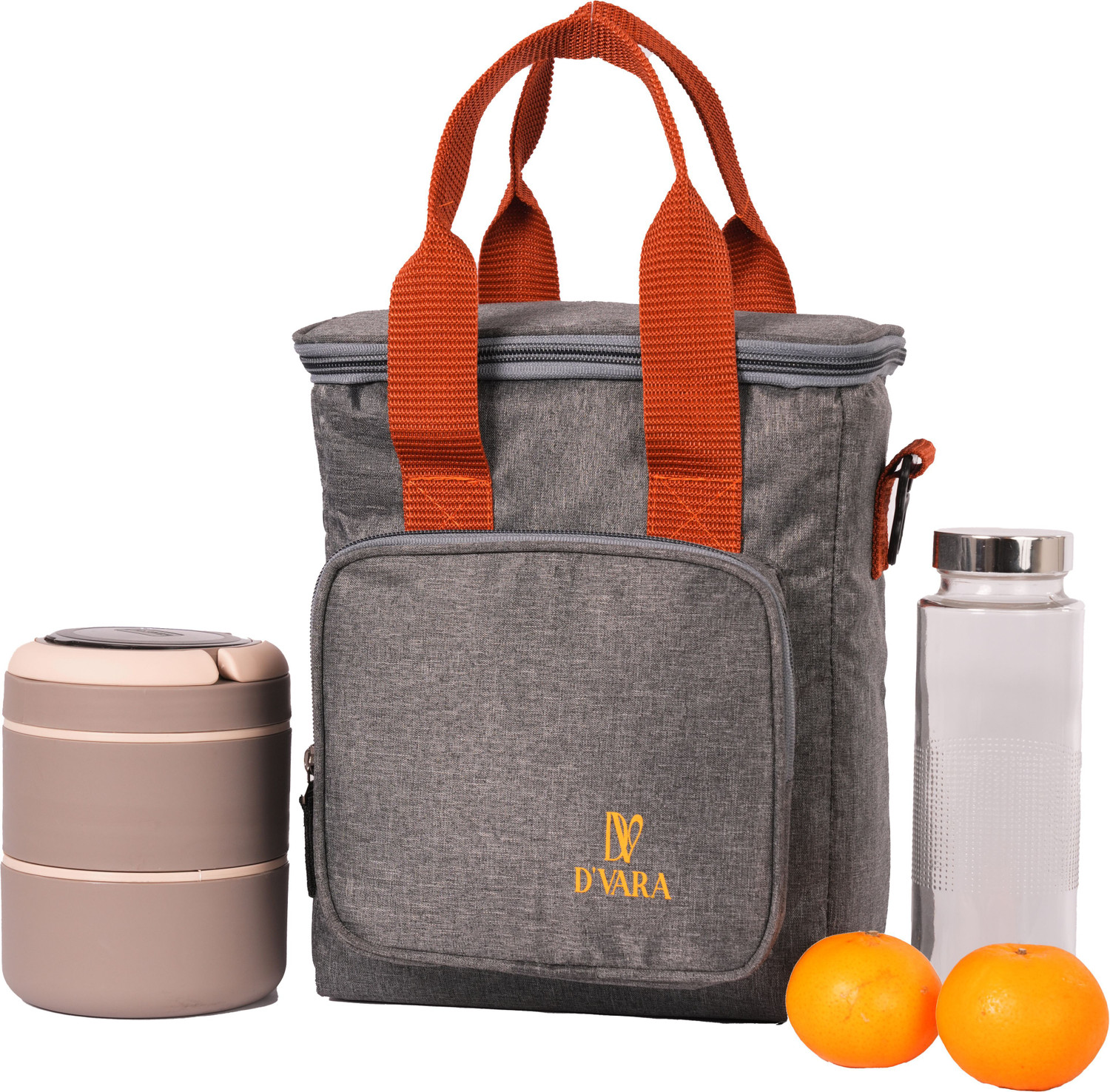 Image of D'Vara Office Insulated lunch bag for Men & Women (9.2L) Grey Waterproof Lunch Bag