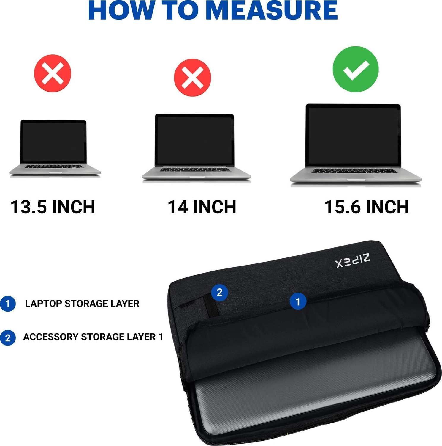 Image of ZIPEX PHOTONIC Laptop Case With Charger Pouch | for All 15-15 .6 Inch Laptops | Waterproof Laptop Sleeve /Cover