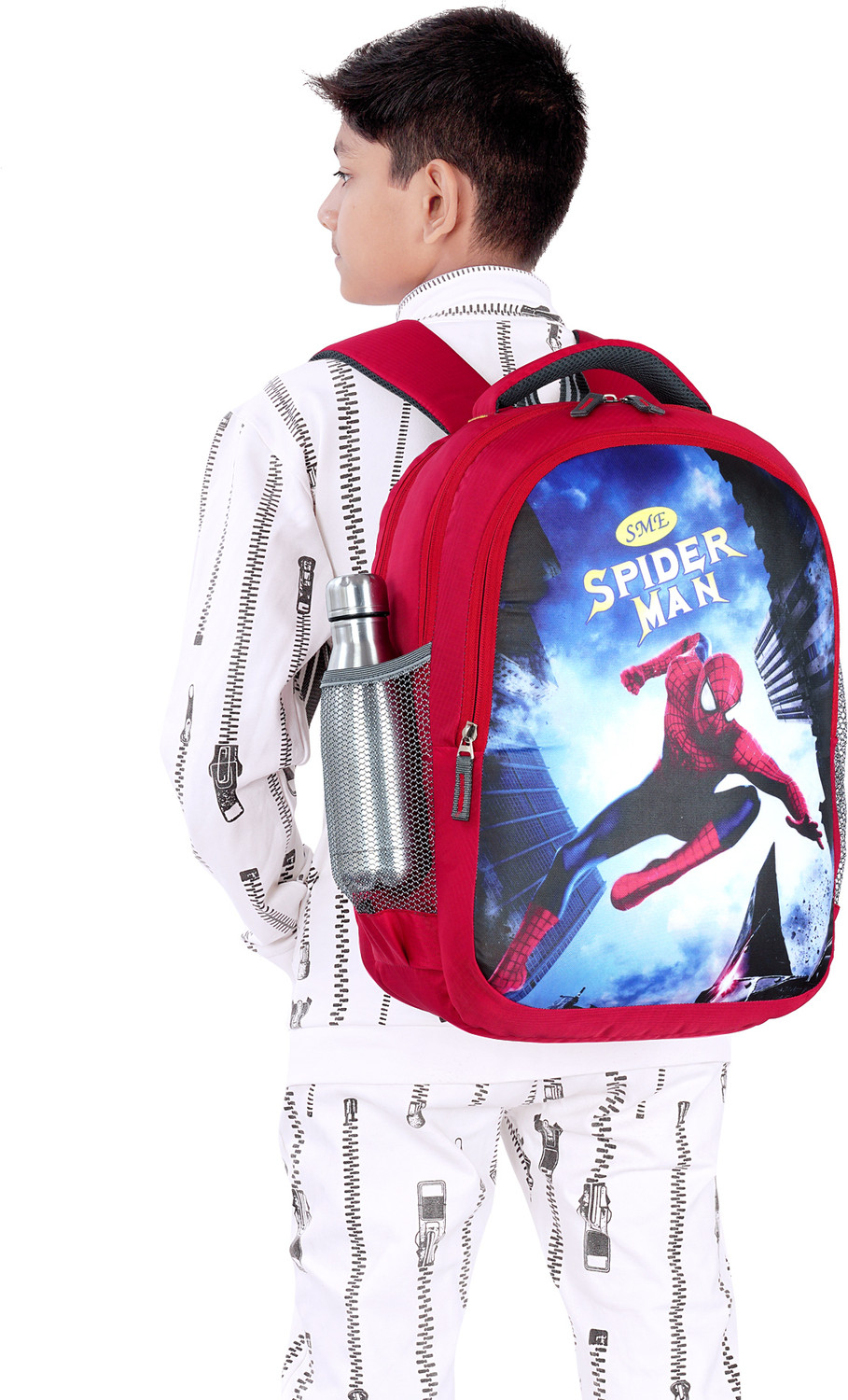 Image of Black Bag Spiderman 47cm school bag for1st /2nd & 3rd class Lighteight for Boys & Girls Waterproof Backpack (Red, 35 L)