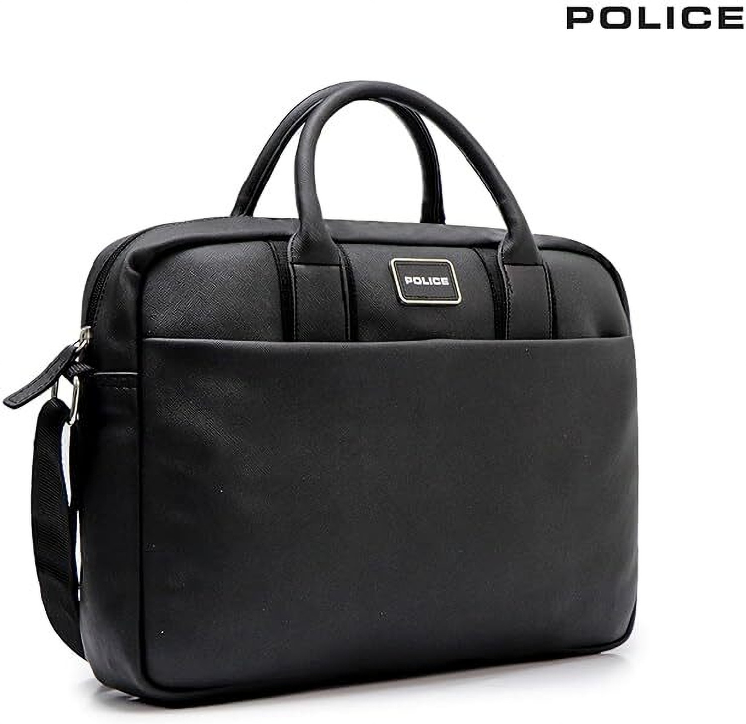 Image of Police Office Laptop Bag for Men - Black Waterproof Messenger Bag