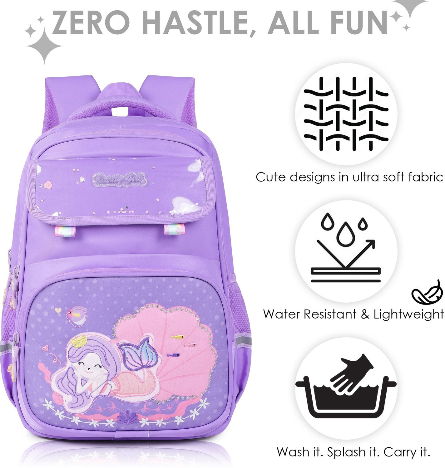 Image of BEAUTY GIRLS BY HOTSHOT|MERMAID 1618|SCHOOL BAG|LARGE SIZE|TUTION BAG|BACKPACK|FOR GIRLS School Bag