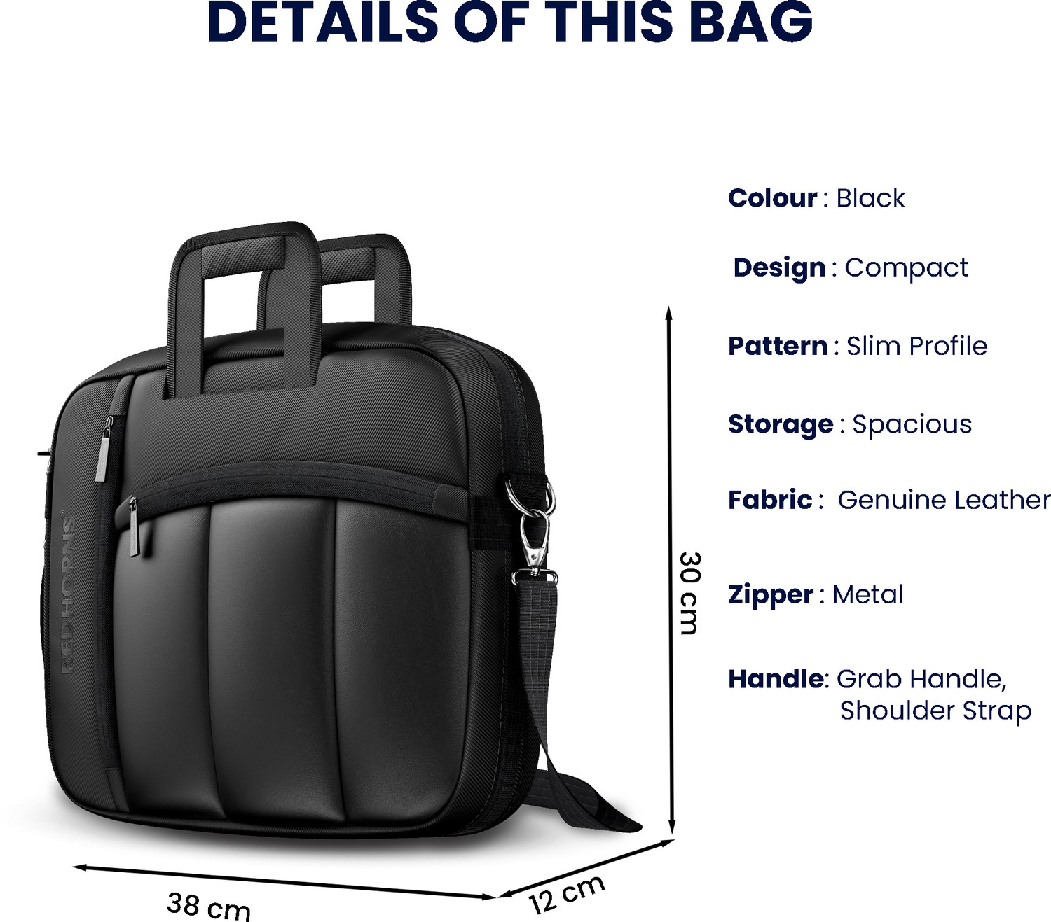Image of REDHORNS 2-in-1 Convertible Laptop Backpack 15.6 Inch Unisex Slim Briefcase with Padded Waterproof Backpack