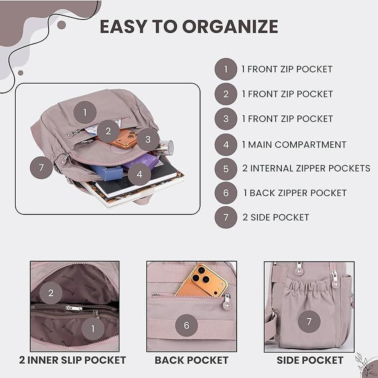 Image of TS WITH TECHSUN Stylish Simple Modern Bag Travel Casual Fashion Mini Bag Women backpack Bag Waterproof Backpack