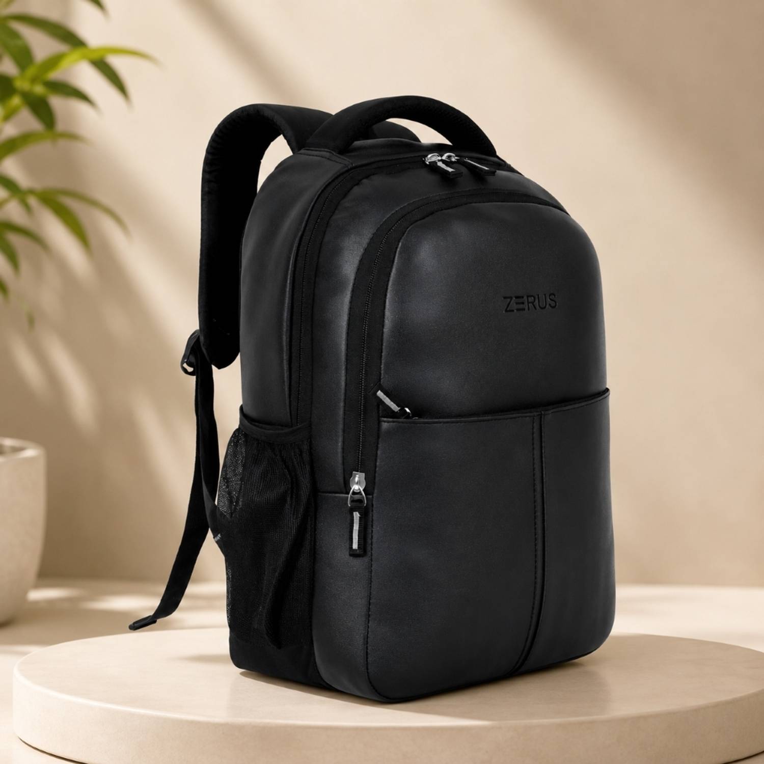 ZERUS Premium PU Leather Laptop Backpack