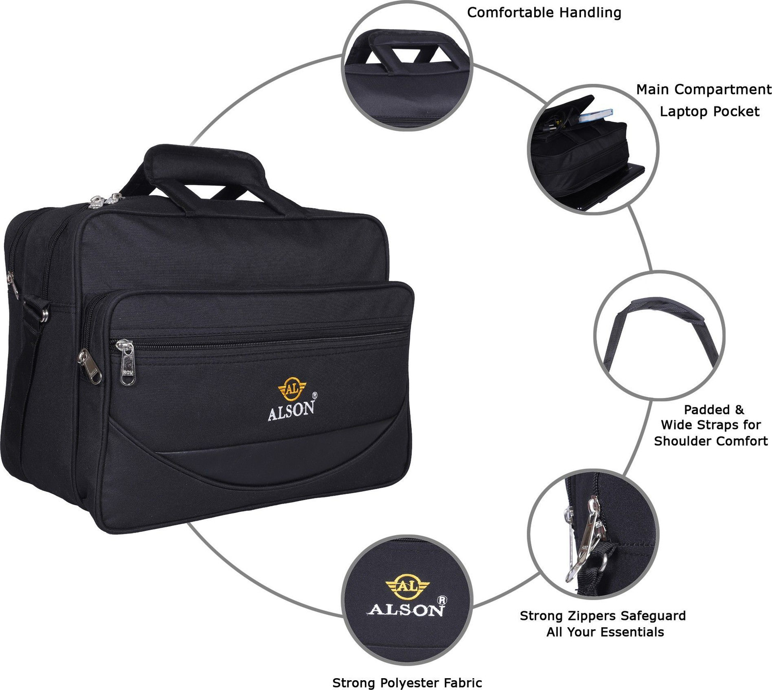 Image of Wild Look Men & Women Black Messenger Bag
