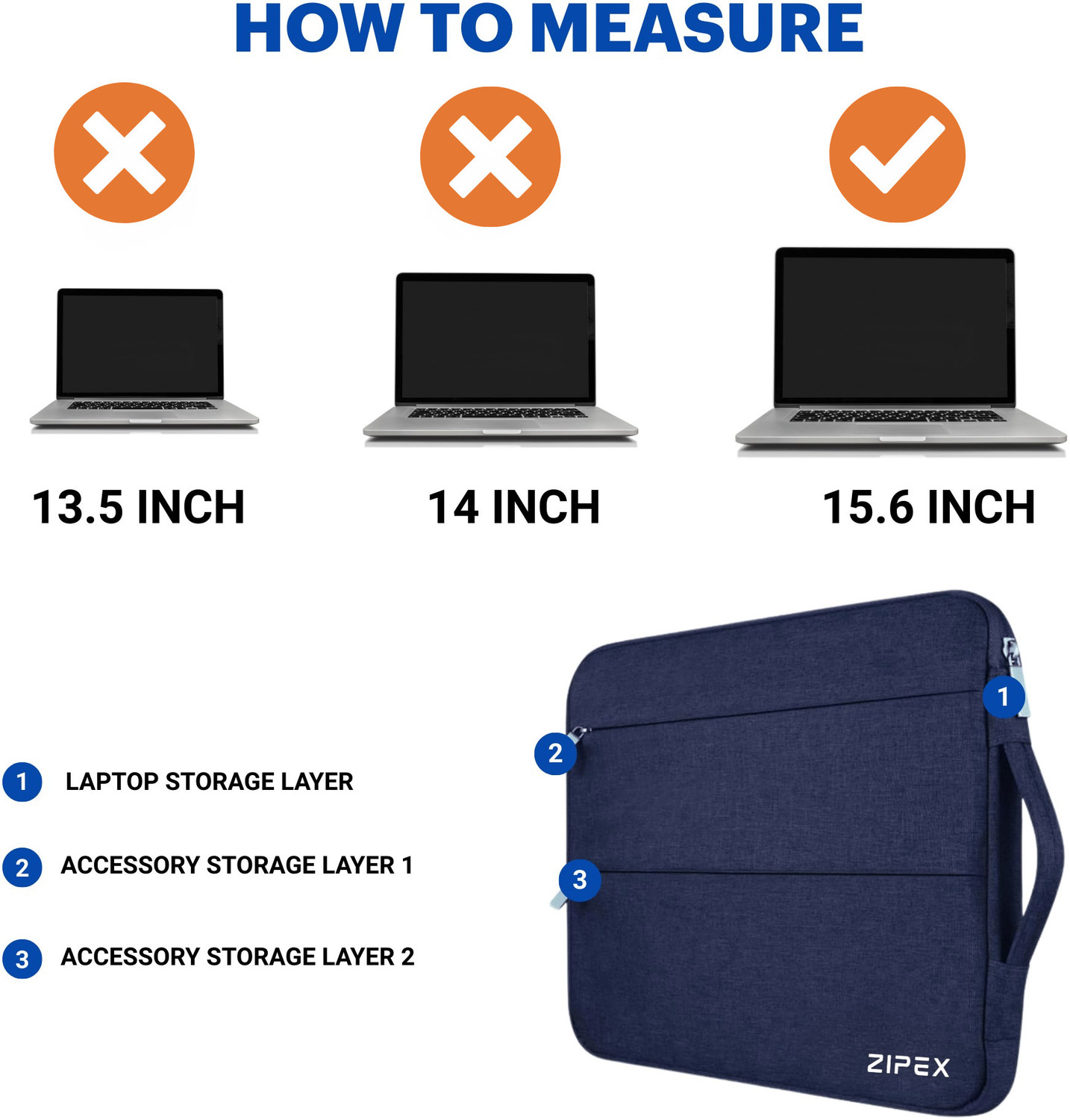 Image of ZIPEX 16 Inch Compact Laptop Case with Handle Waterproof Laptop Sleeve /Cover