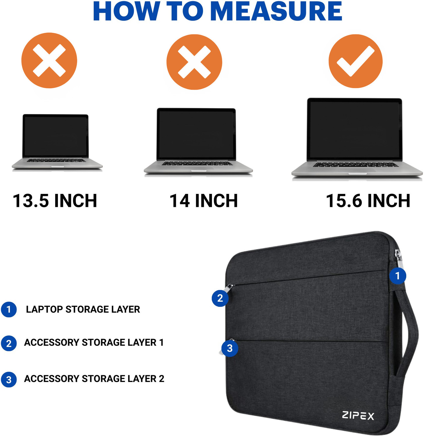 Image of ZIPEX 16 Inch Compact Laptop Case with Handle Waterproof Laptop Sleeve /Cover