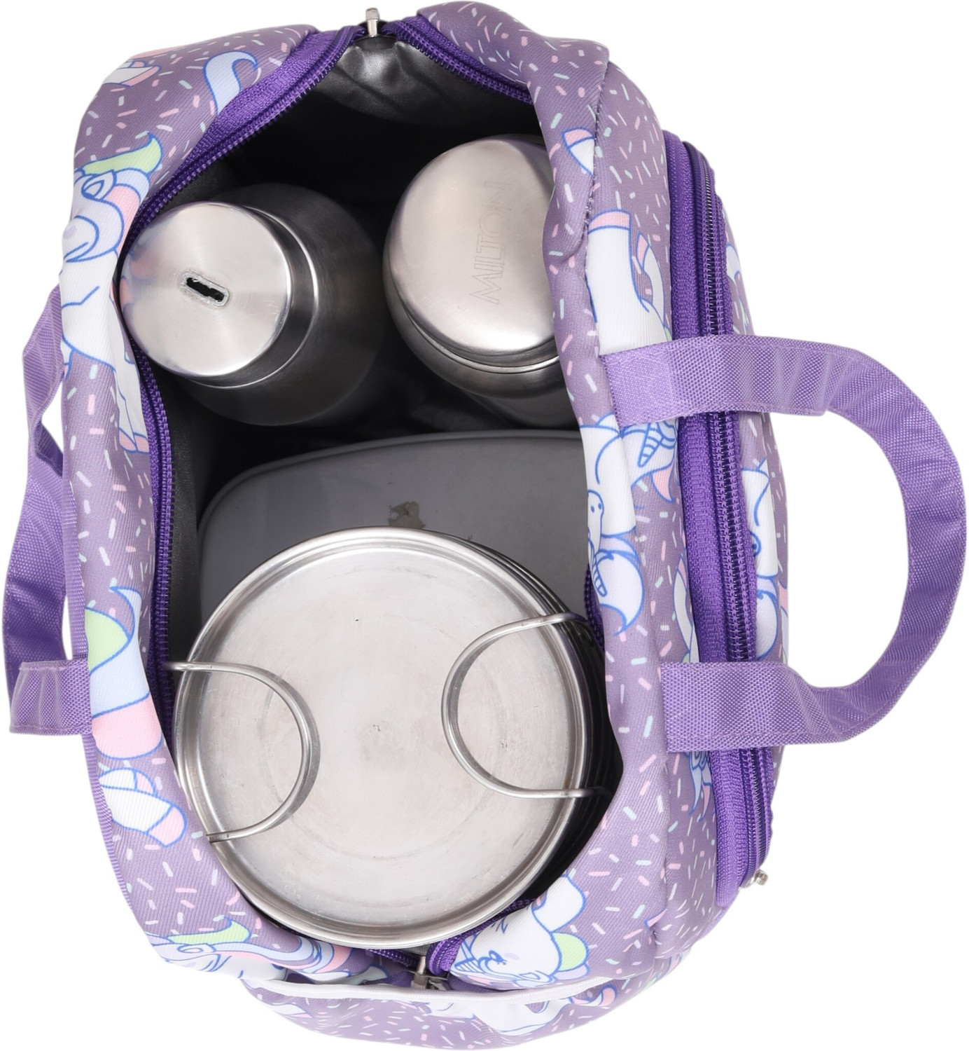 Image of Matsun Unisex Kids Printed Tiffin Bag | Insulated | Protects from Spills & Leakage Waterproof Lunch Bag (Multicolor, 8 L)