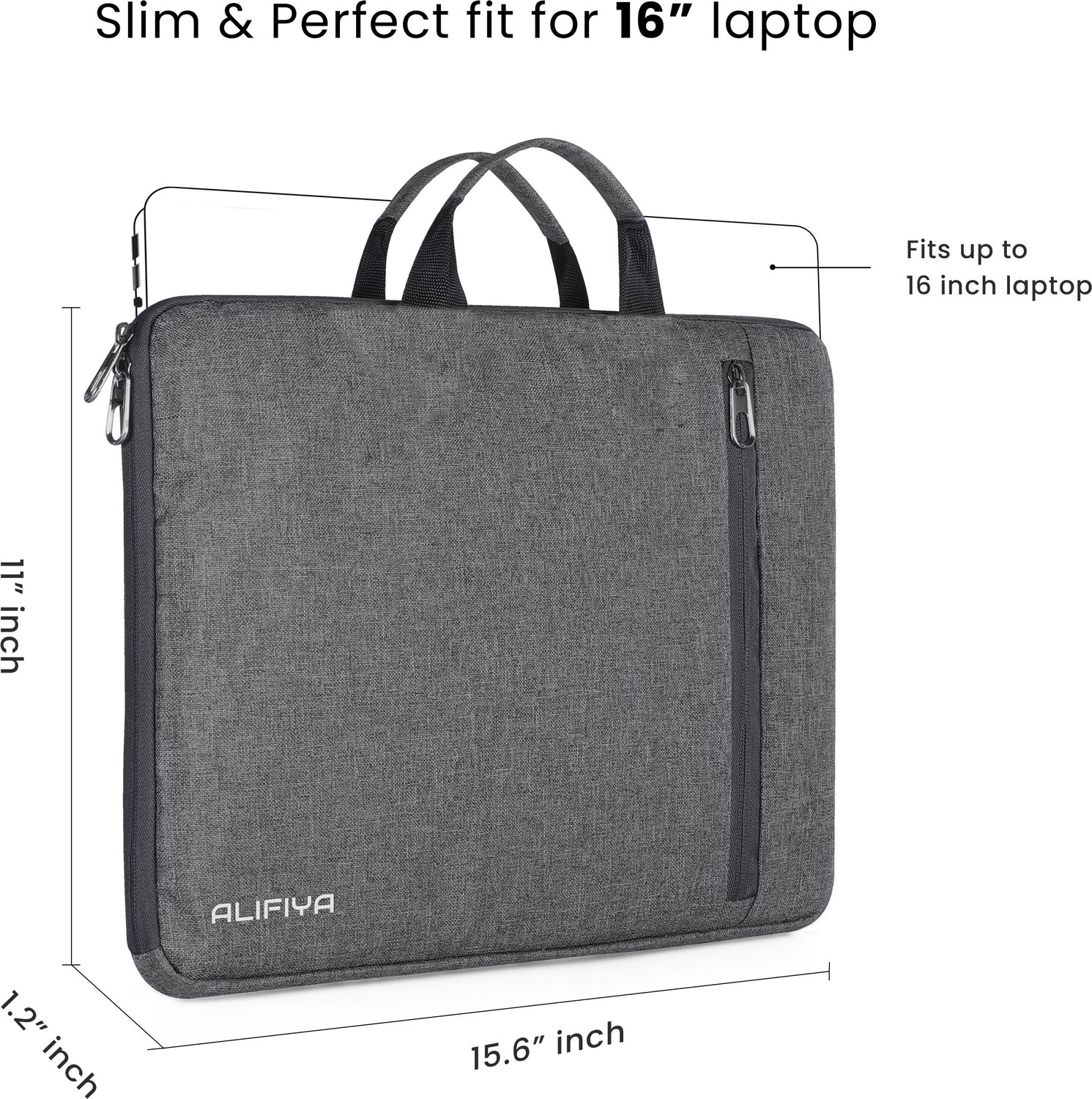 Image of Alifiya Macbook Bag Case with Handle & Charger Pouch for Men and Women Laptop Sleeve /Cover
