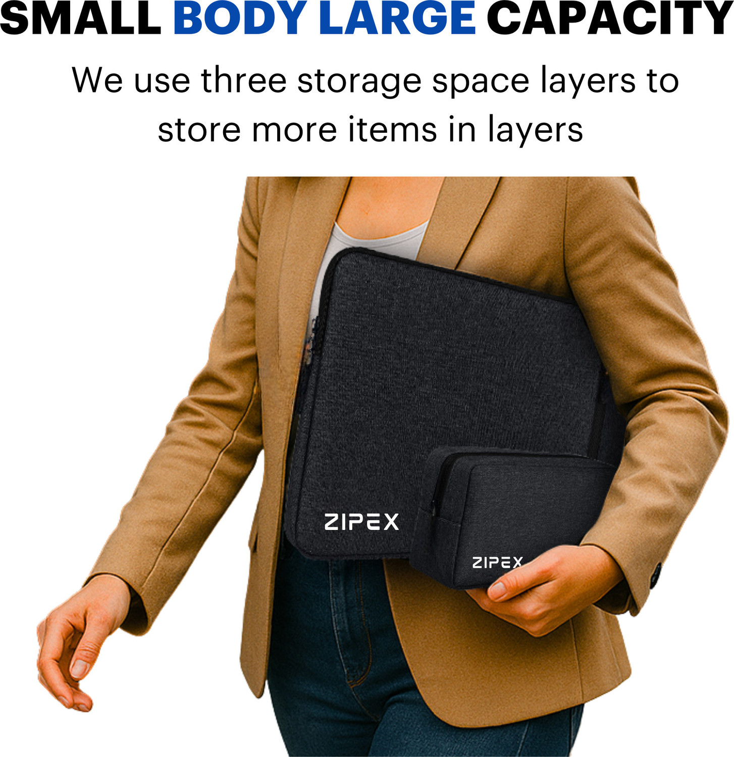 Image of ZIPEX PHOTONIC Laptop Case With Charger Pouch | Unisex | For 14 Inch Laptops Waterproof Laptop Sleeve /Cover